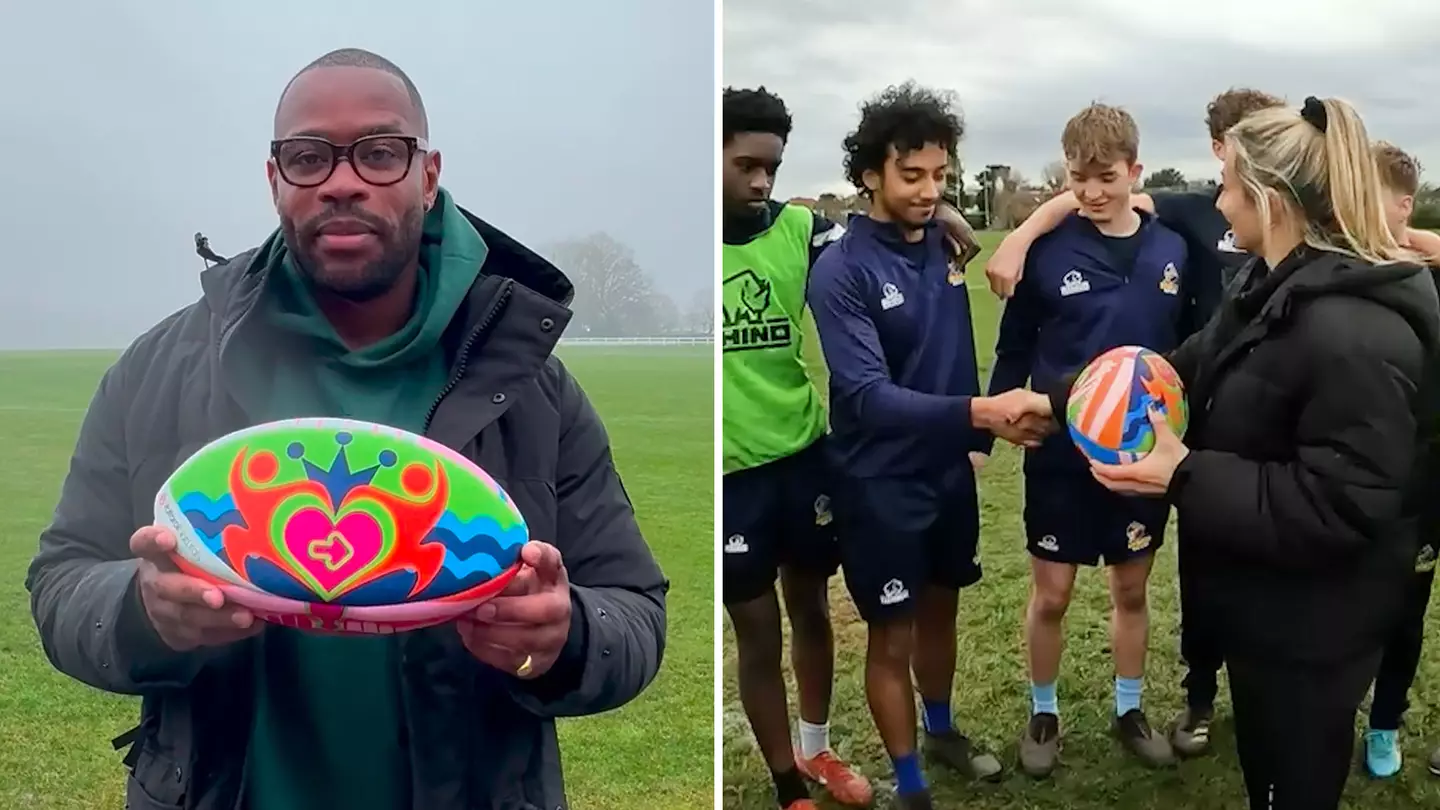 Rugby legends surprise clubs by giving them special VoltarolNaturals Unity ball