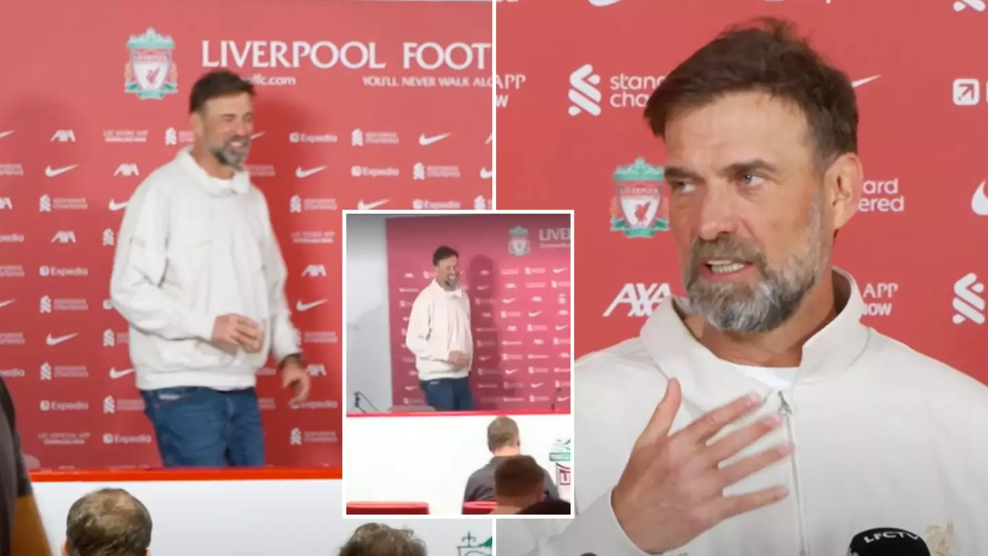Jurgen Klopp makes hilarious six-word comment after turning up late to his Liverpool press conference