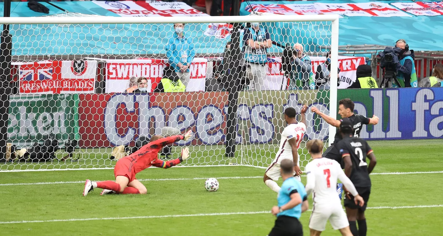 Sterling scoring against Germany in the Euros, his goals were extremely important. Image: PA Images