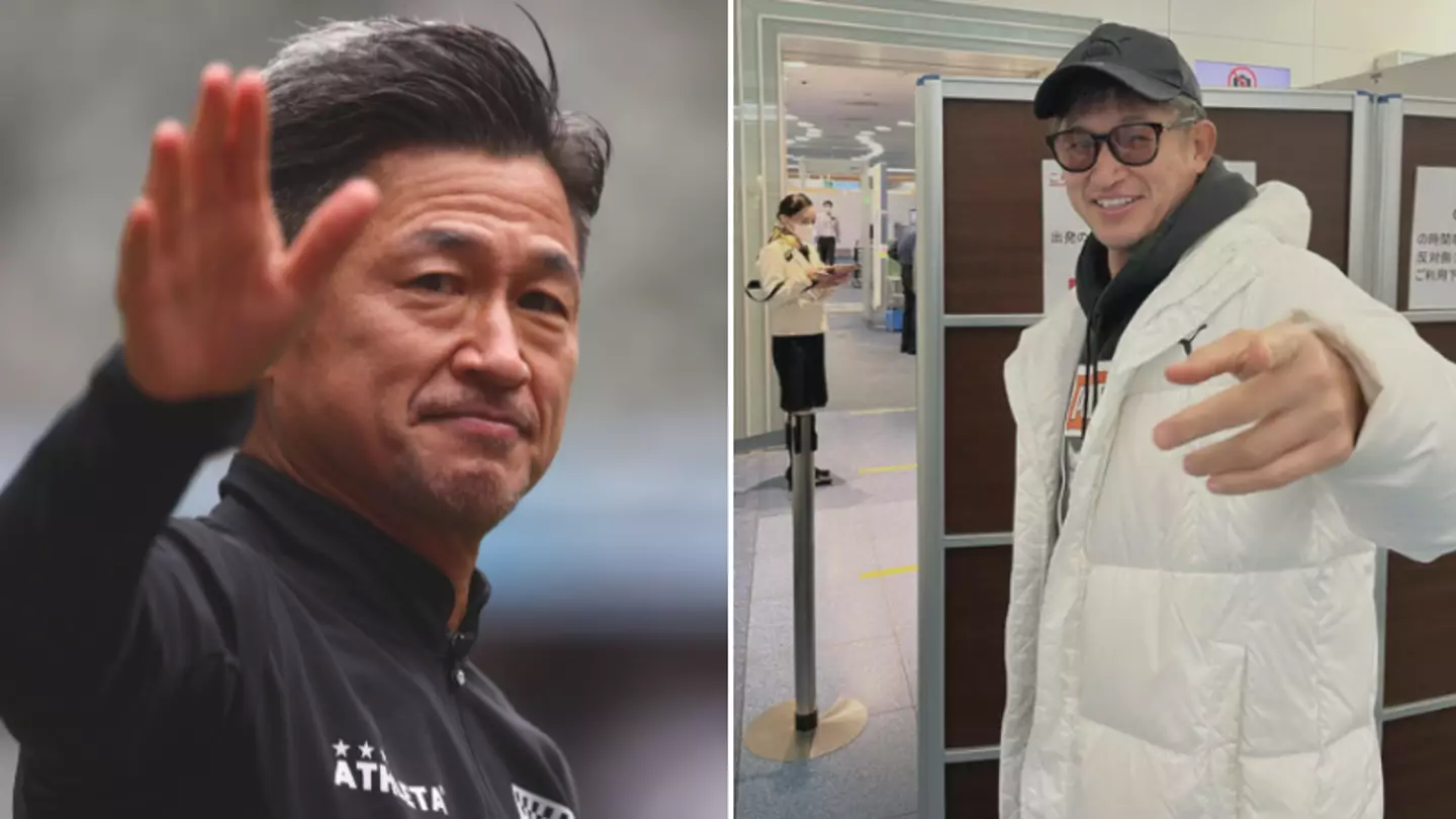 Kazuyoshi Miura, the oldest active professional player at 55, spotted in airport ahead of transfer