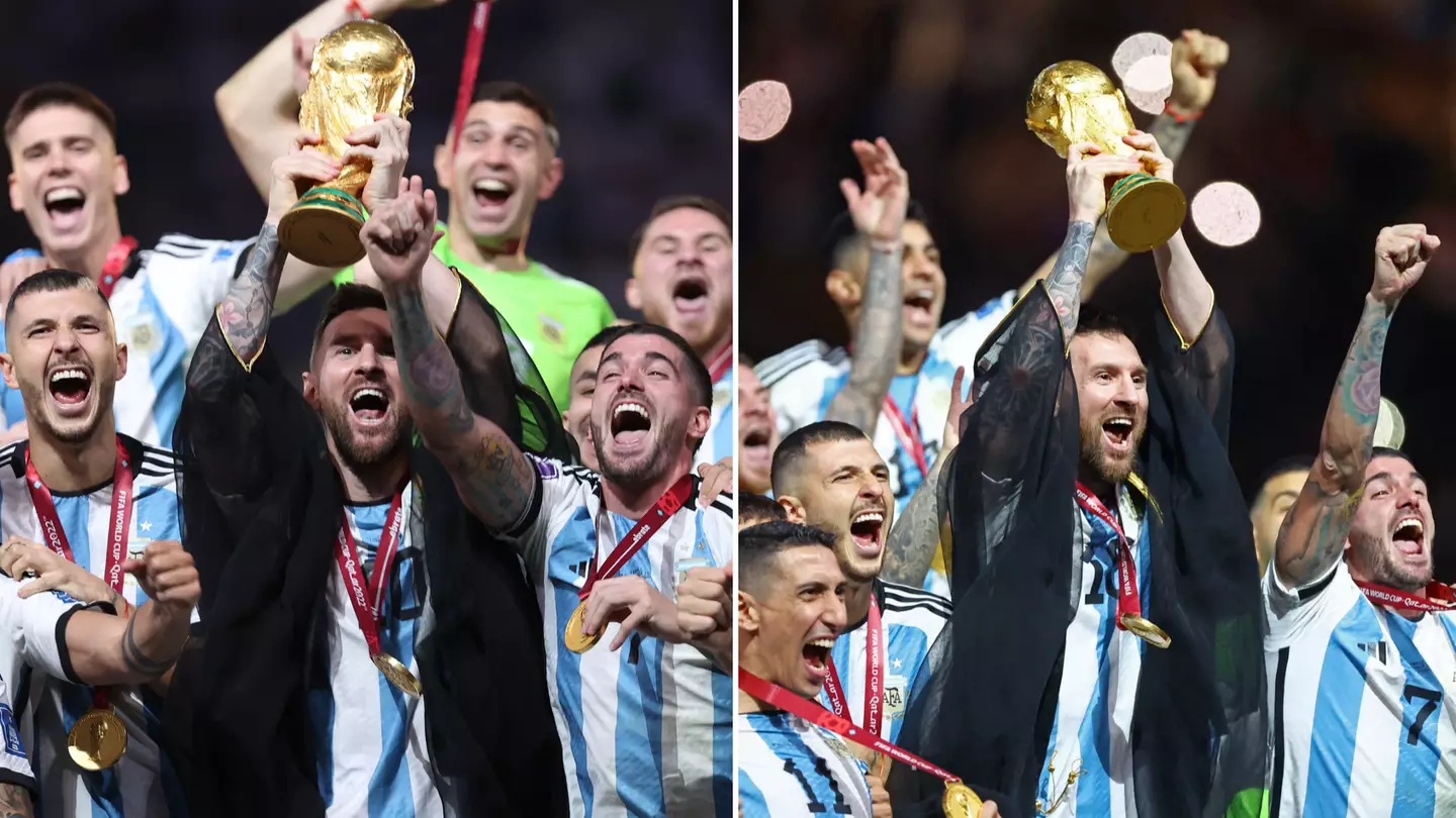 Fans fume after Lionel Messi's shirt is covered up for Argentina trophy lift