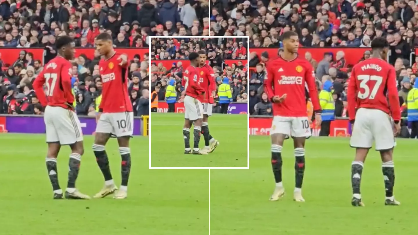 Marcus Rashford and Kobbie Mainoo spotted in tense moment during Man Utd's defeat to Fulham