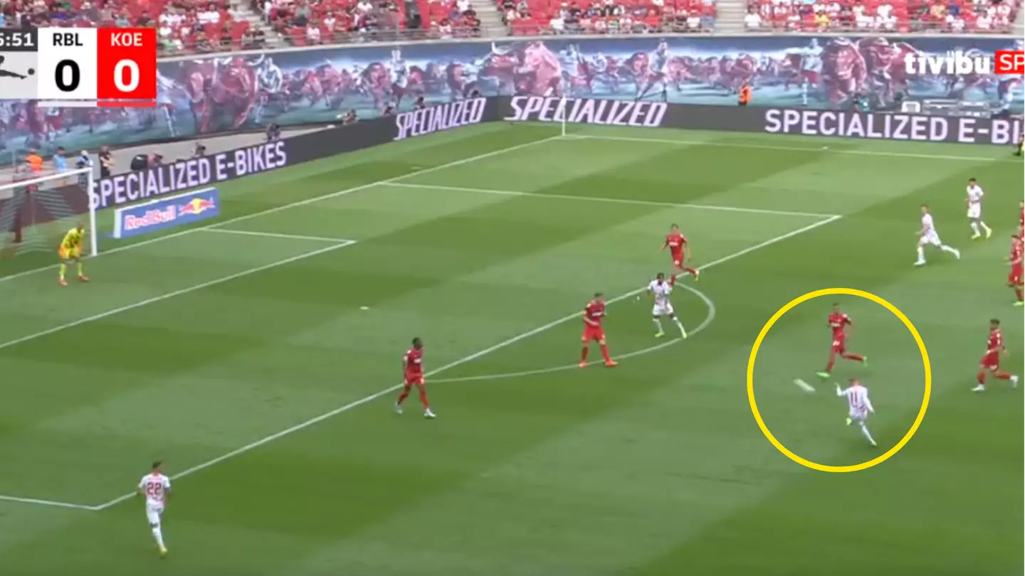Timo Werner has just scored from 30 yards out, 36 minutes into second RB Leipzig debut