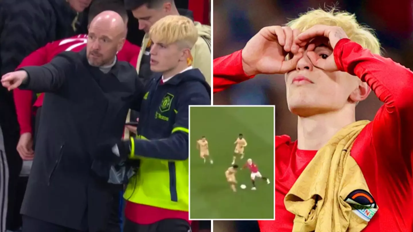Alejandro Garnacho appeared to ruthlessly mock Pedri after Man United's win over Barcelona