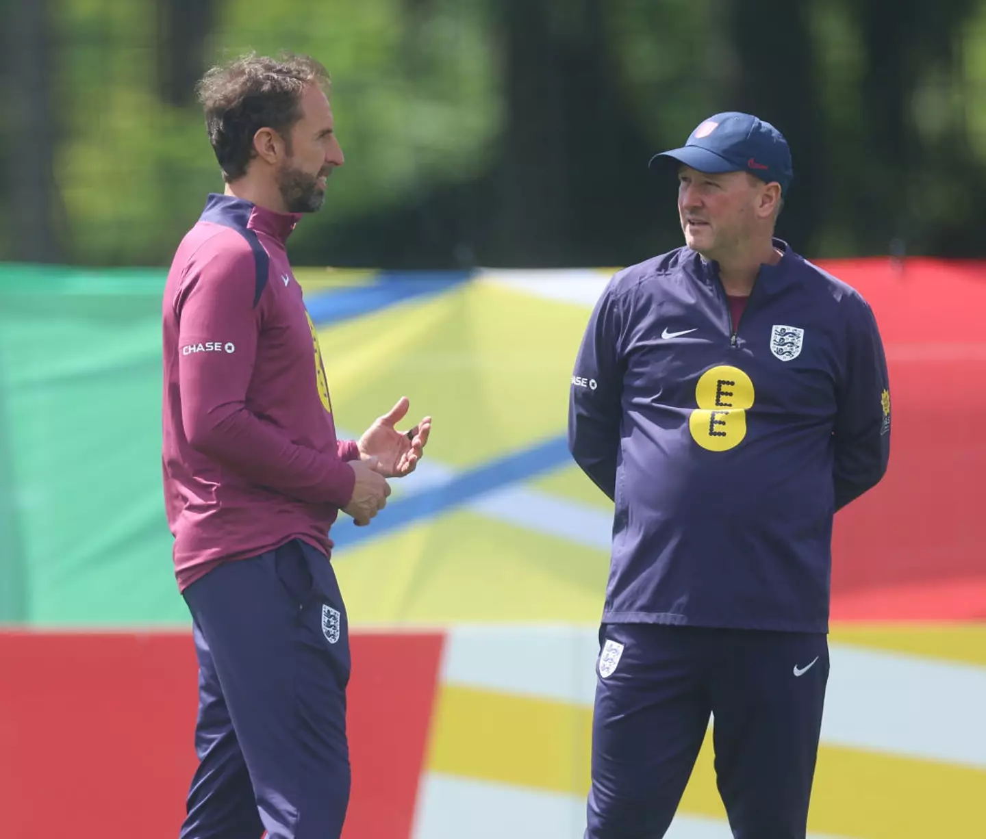 England manager Gareth Southgate and assistant coach Steve Holland pictured (