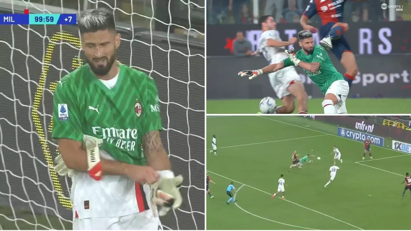 Olivier Giroud goes in net for AC Milan and pulls off crucial save in the 104th minute, he's a natural
