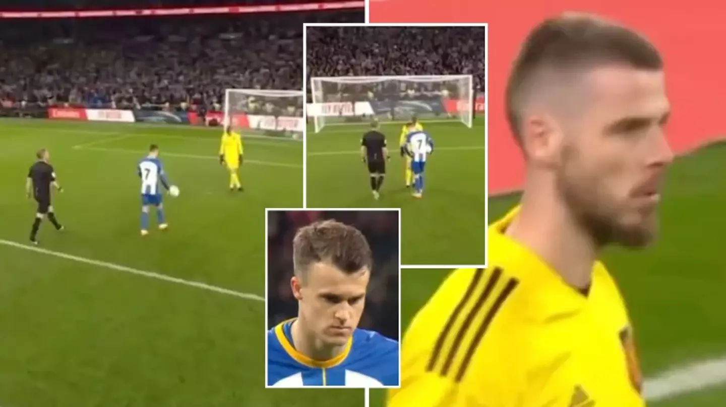 Man United fans are just noticing David de Gea's 'dark arts' moments before Solly March took his penalty