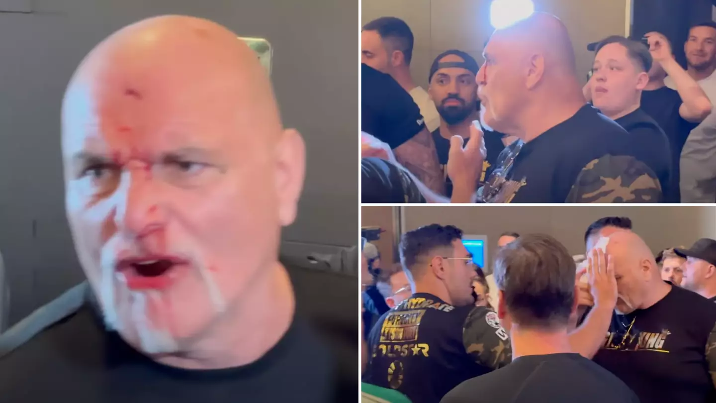John Fury left bleeding after alleged headbutt on member of Oleksandr Usyk's team ahead of Tyson Fury fight