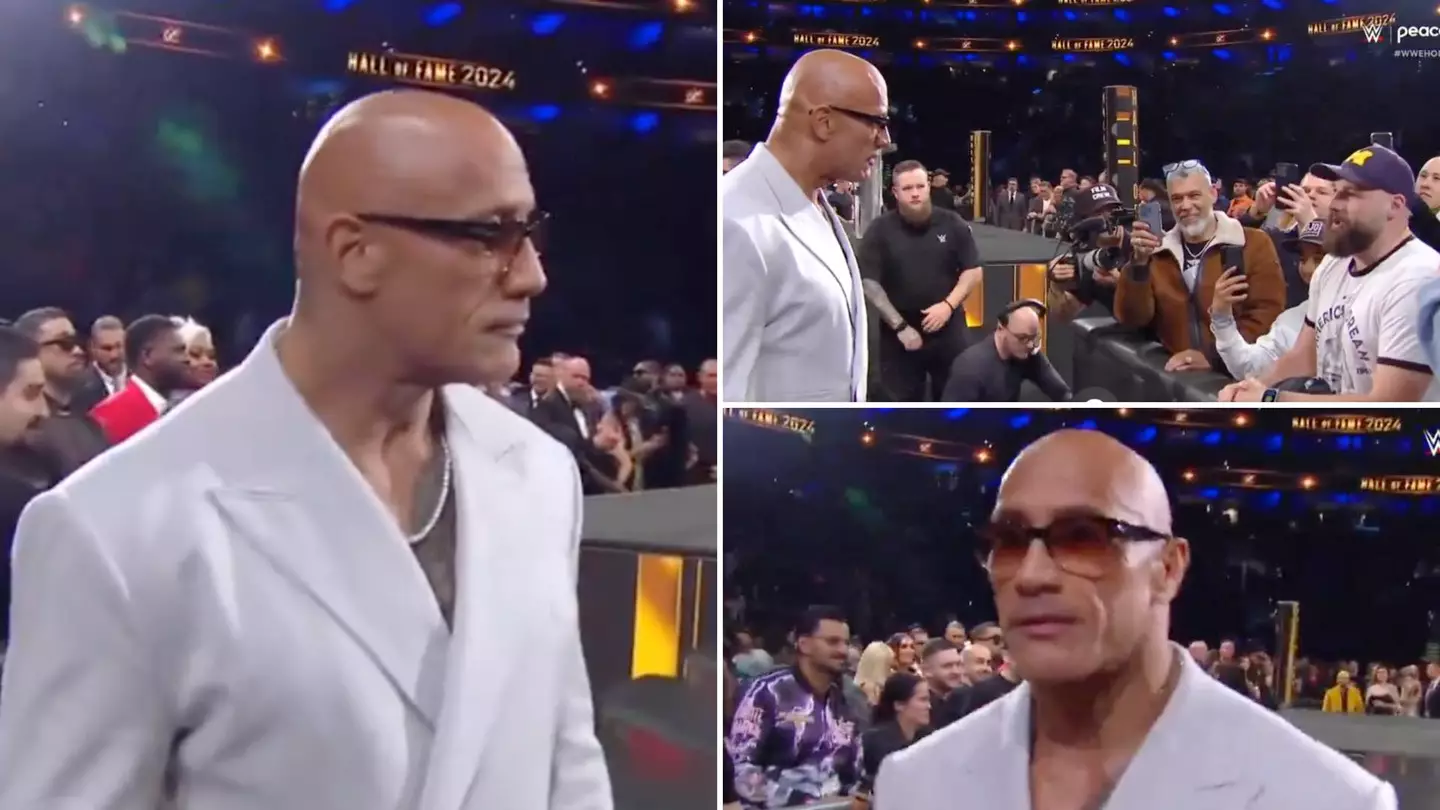 The Rock gets into verbal altercation with fan at WWE Hall of Fame ceremony 