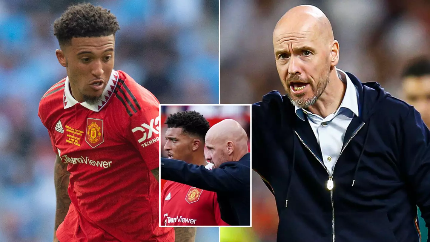 Man Utd star Jadon Sancho told he's on 'borrowed time' as angry Erik ten Hag moment spotted in FA Cup final