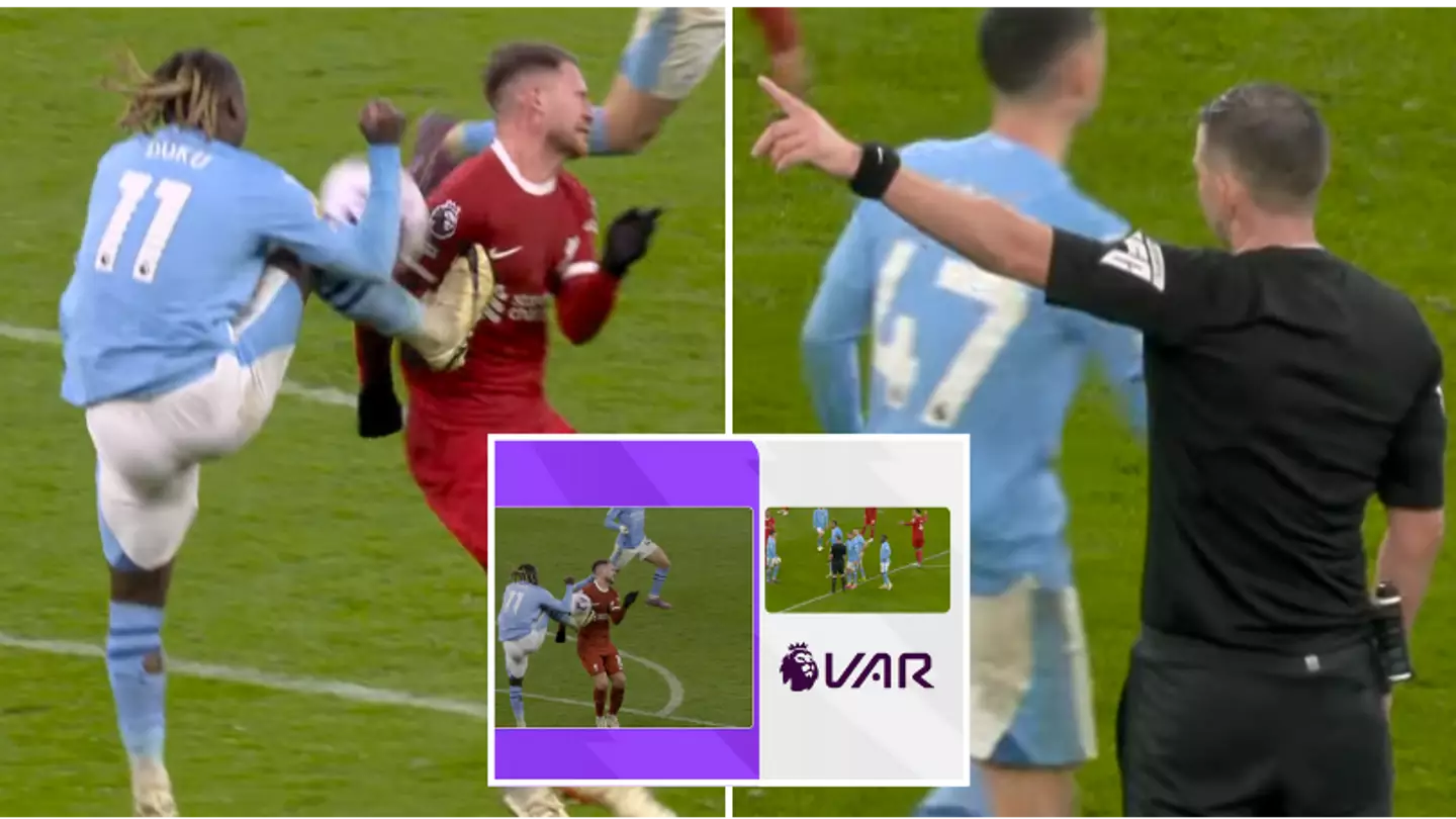 Real reason why VAR didn't award Liverpool penalty vs Man City despite Jeremy Doku high boot