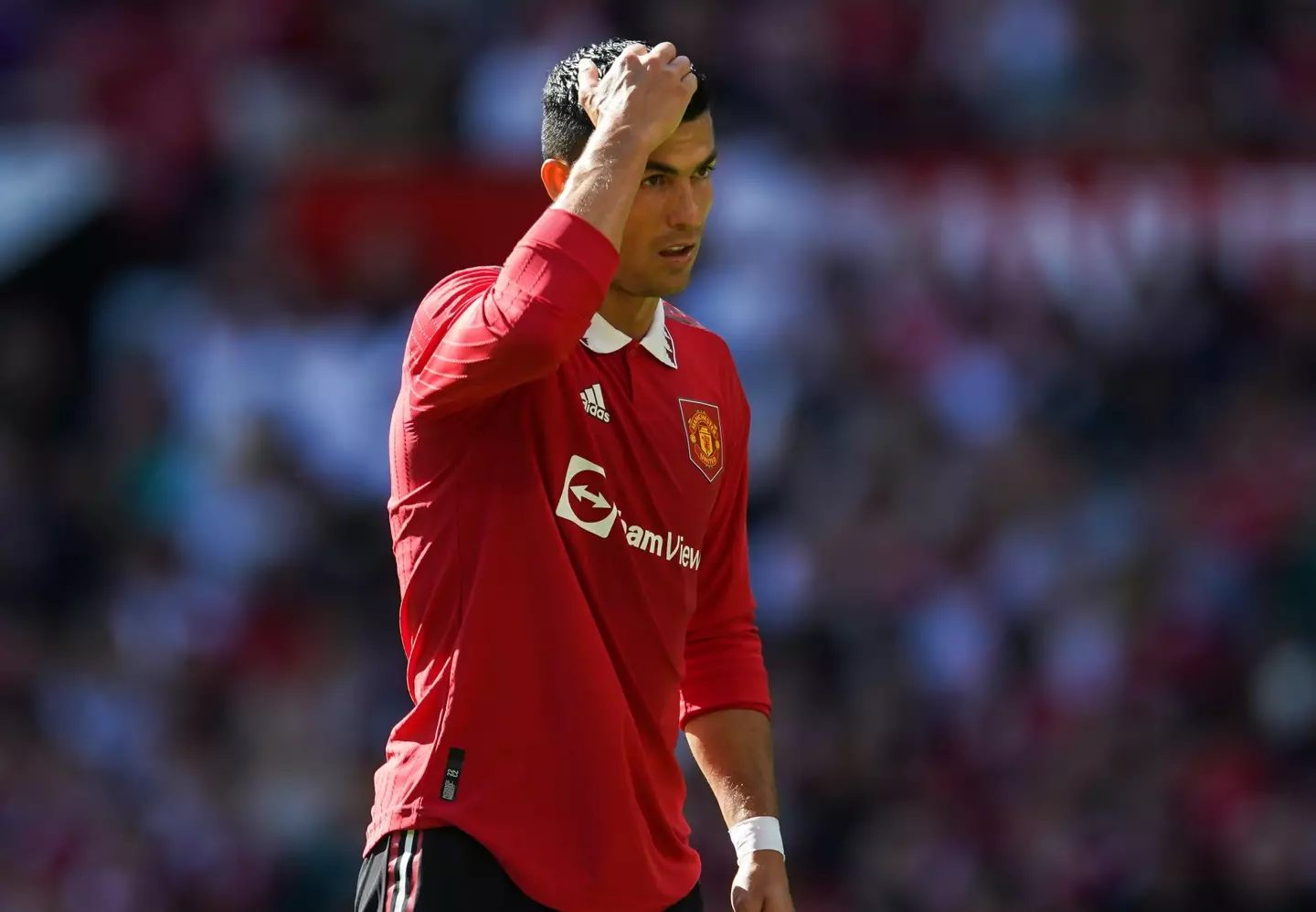 Ronaldo has cut a frustrated figure at times this season. Image: Alamy