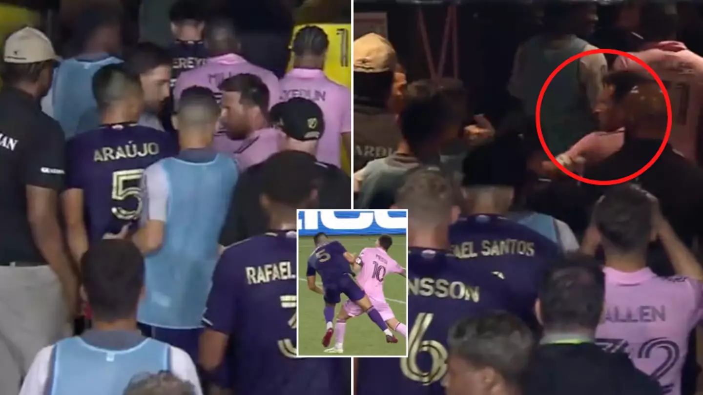 Lionel Messi gets into heated confrontation in the tunnel with rival player