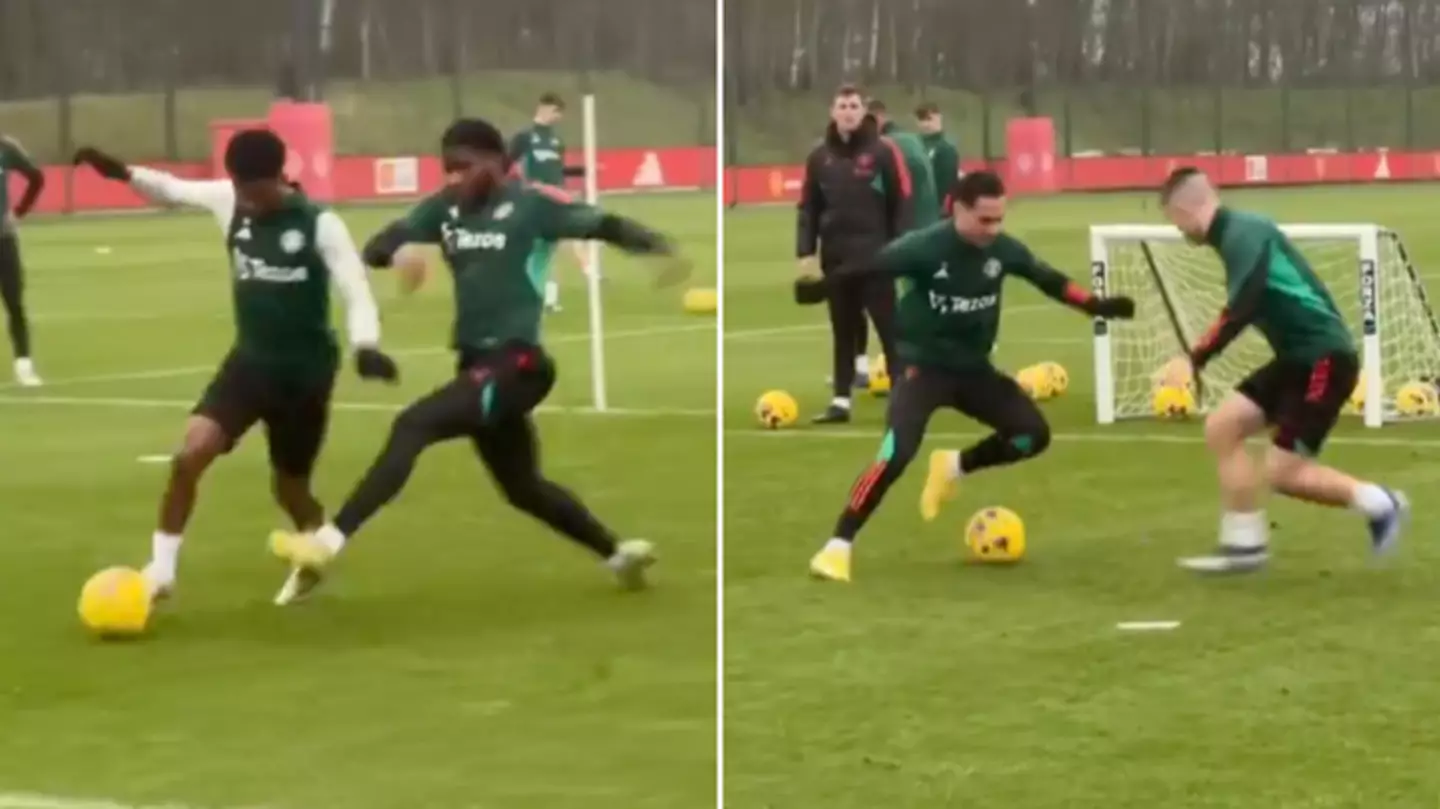 Man Utd post video of Antony and Amad Diallo in training that has sparked fierce debate