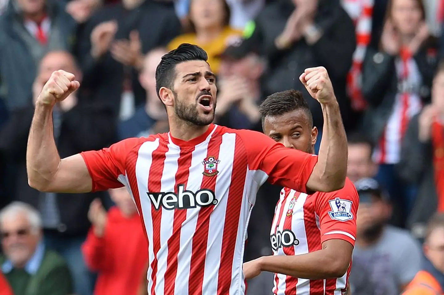 Graziano Pelle celebrates after scoring a goal for Southampton (