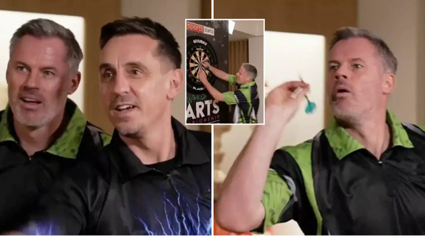 Jamie Carragher and Gary Neville take on hilarious darts challenge on FNF, it turned into pure chaos