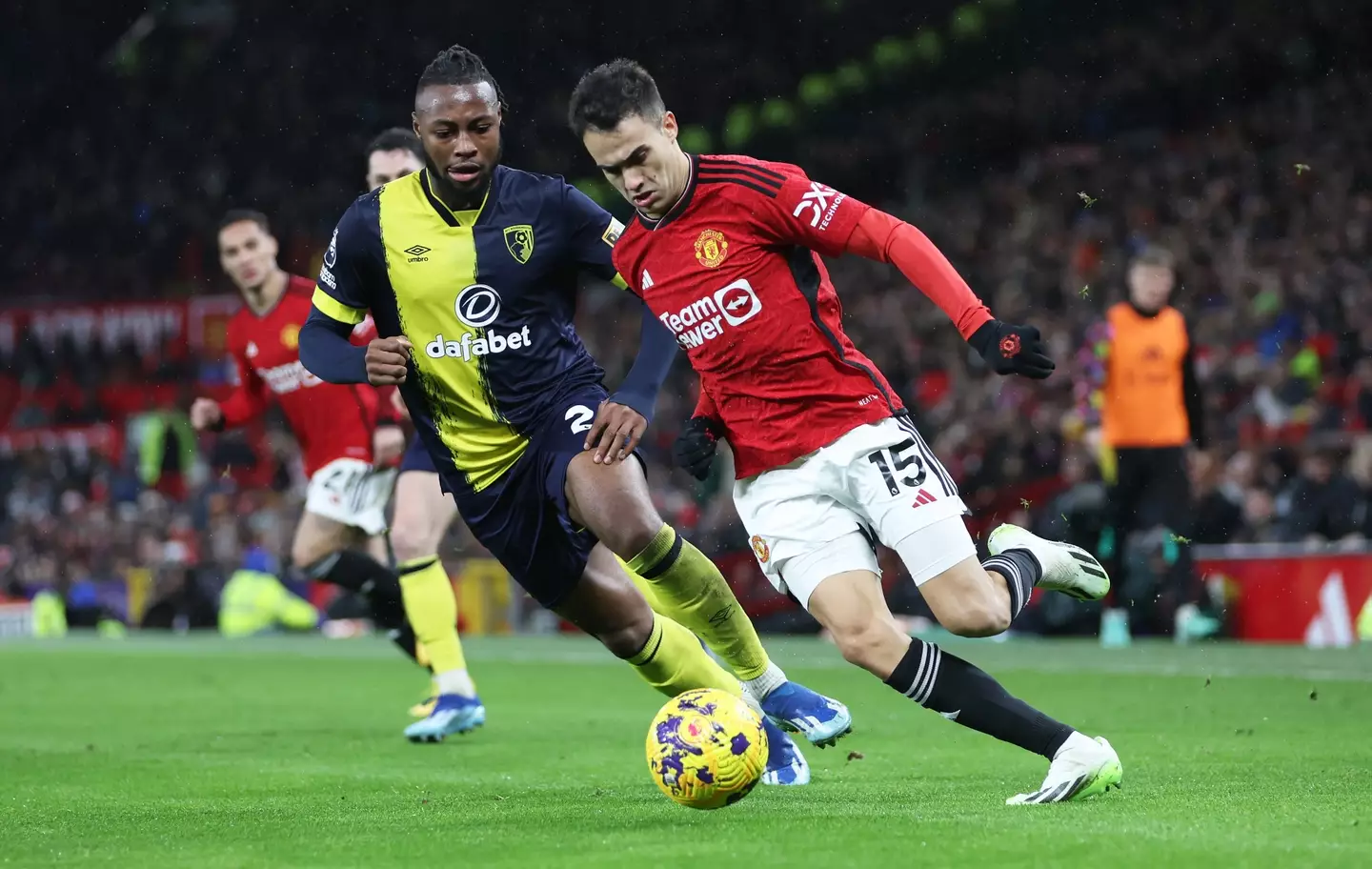 Sergio Reguilon in action for Manchester United. Image: Getty 