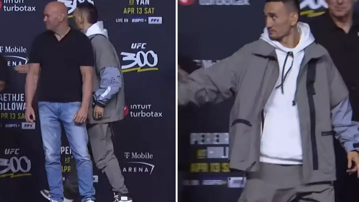 Fans spot what was on Max Holloway's shoes at UFC 300 press conference as Dana White comparison made