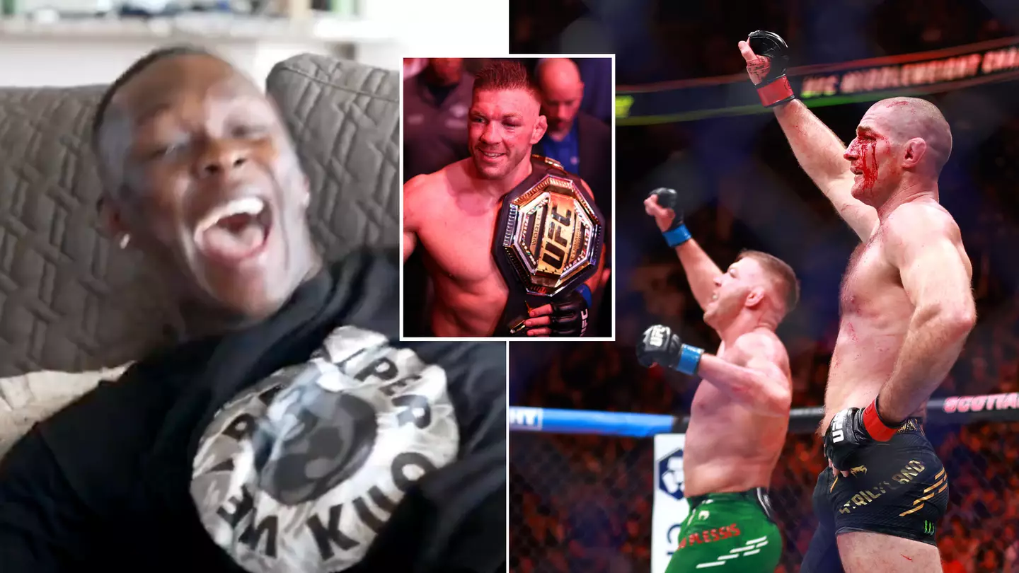 Israel Adesanya's brutal reaction to Dricus du Plessis beating Sean Strickland at UFC 297 caught on video