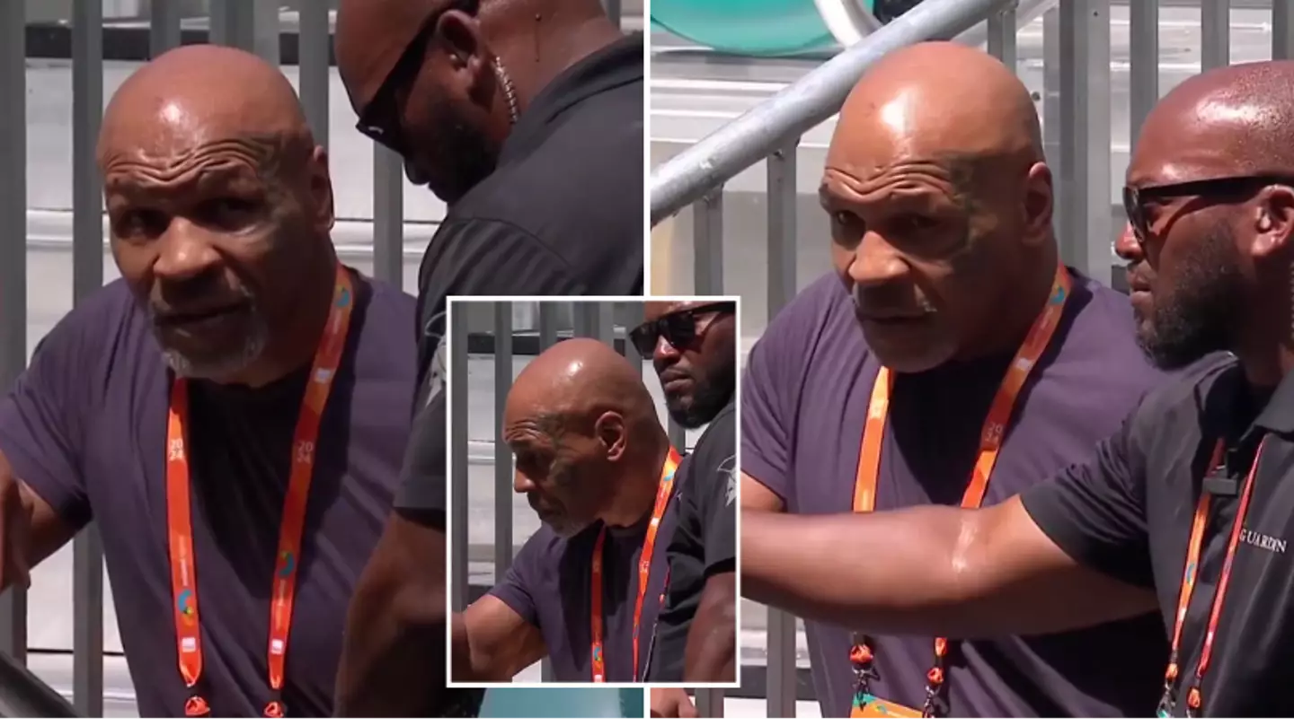 Mike Tyson involved in awkward moment with security guard at Miami Open