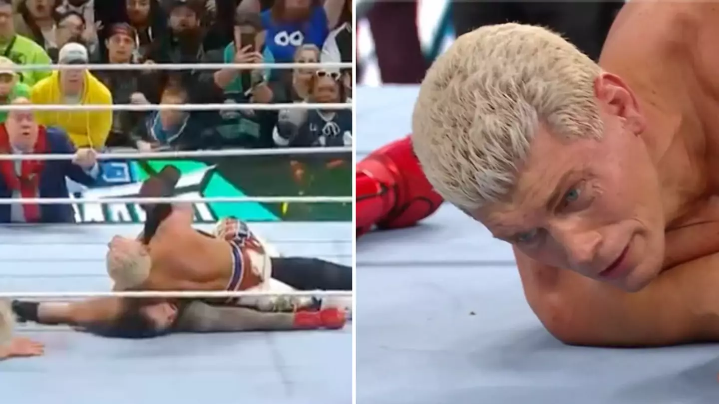Fans spot Roman Reigns' reaction when getting pinned by Cody Rhodes at WrestleMania 40