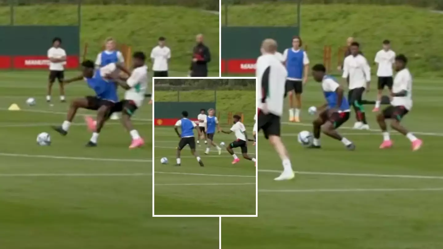 Man United fans excited after seeing 18-year-old Kobbie Mainoo rinse Fred in training