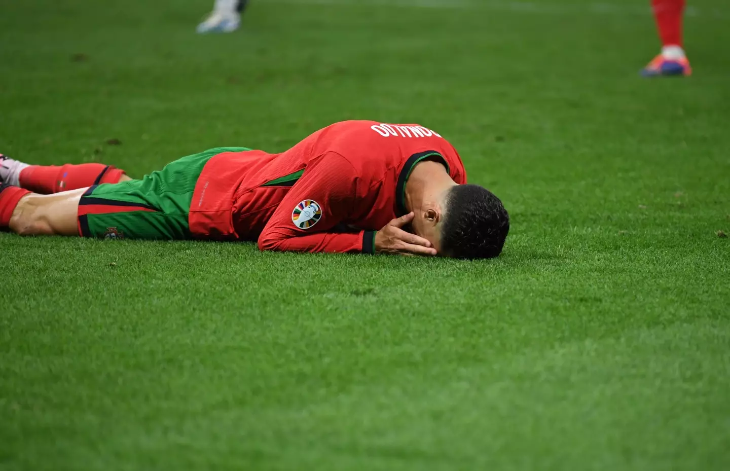Ronaldo had his penalty saved in extra-time against Slovenia (Getty)