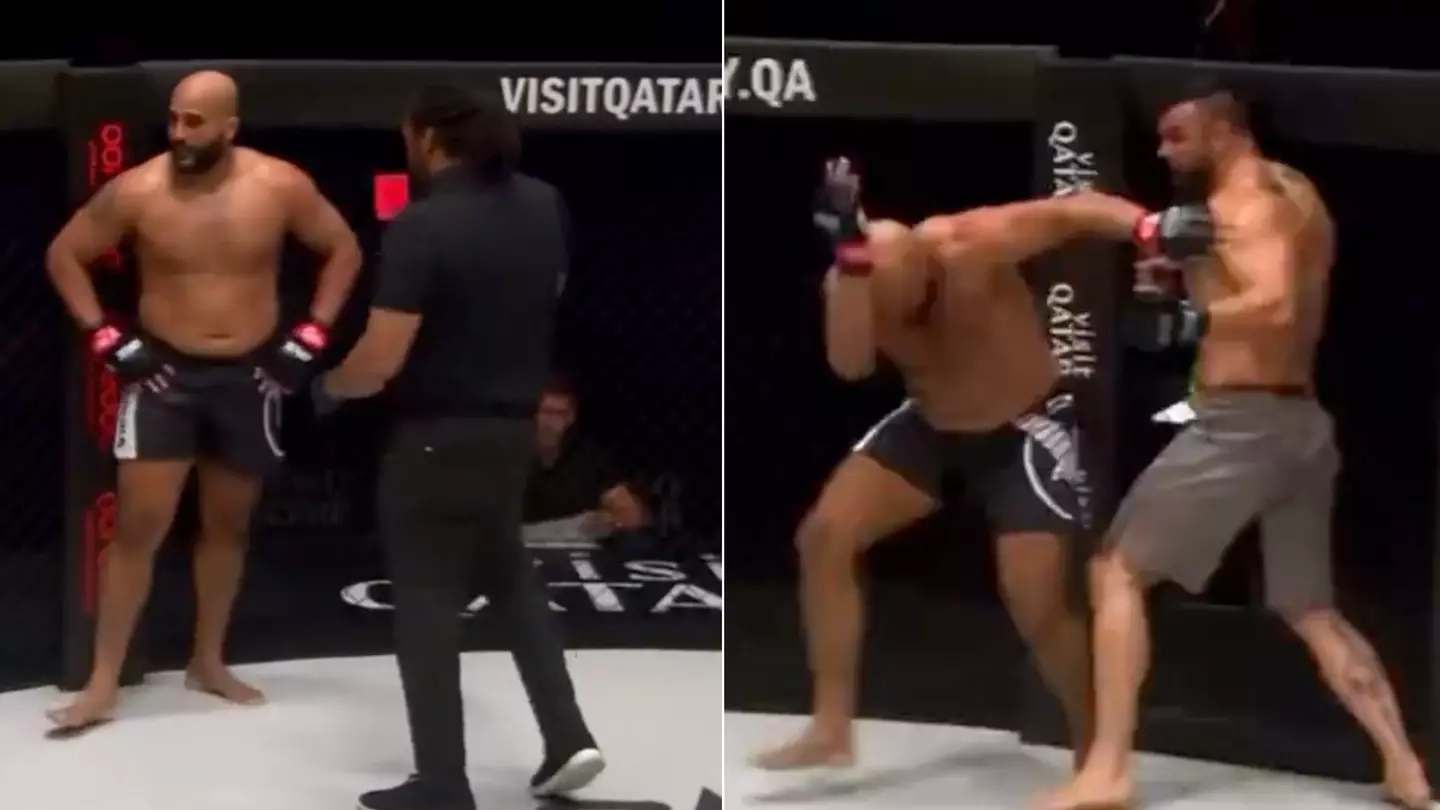 Incredible moment MMA fighter receives two yellow cards then red card in DQ defeat