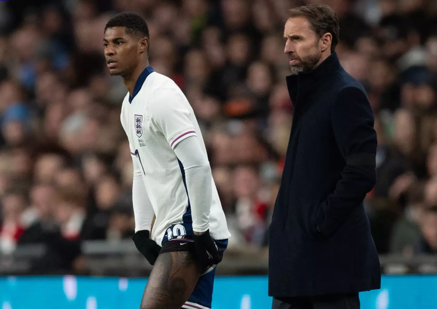 Marcus Rashford played for England in friendlies against Brazil and Belgium in March (