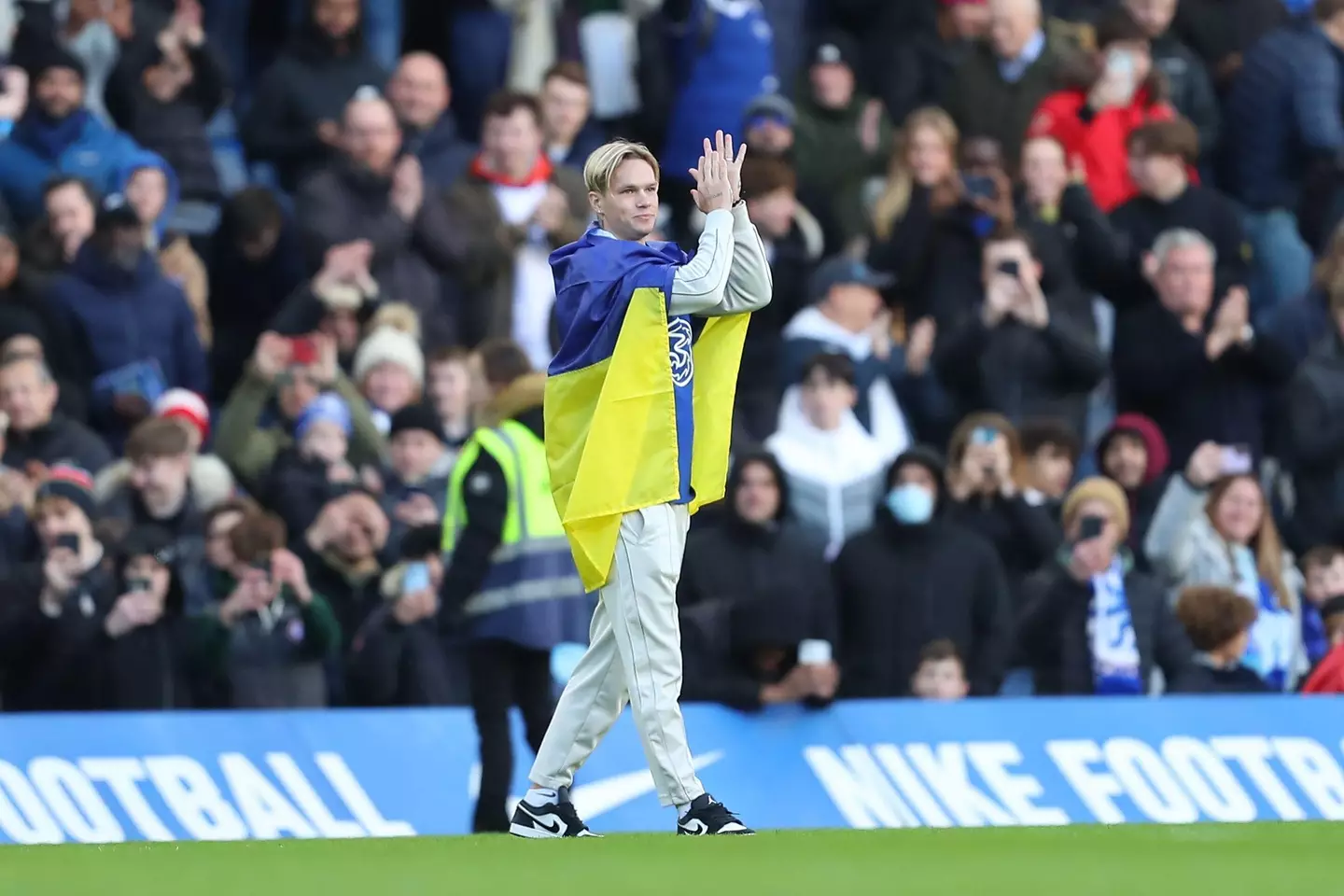Mudryk was paraded at Chelsea during the win over Palace. Image: Alamy