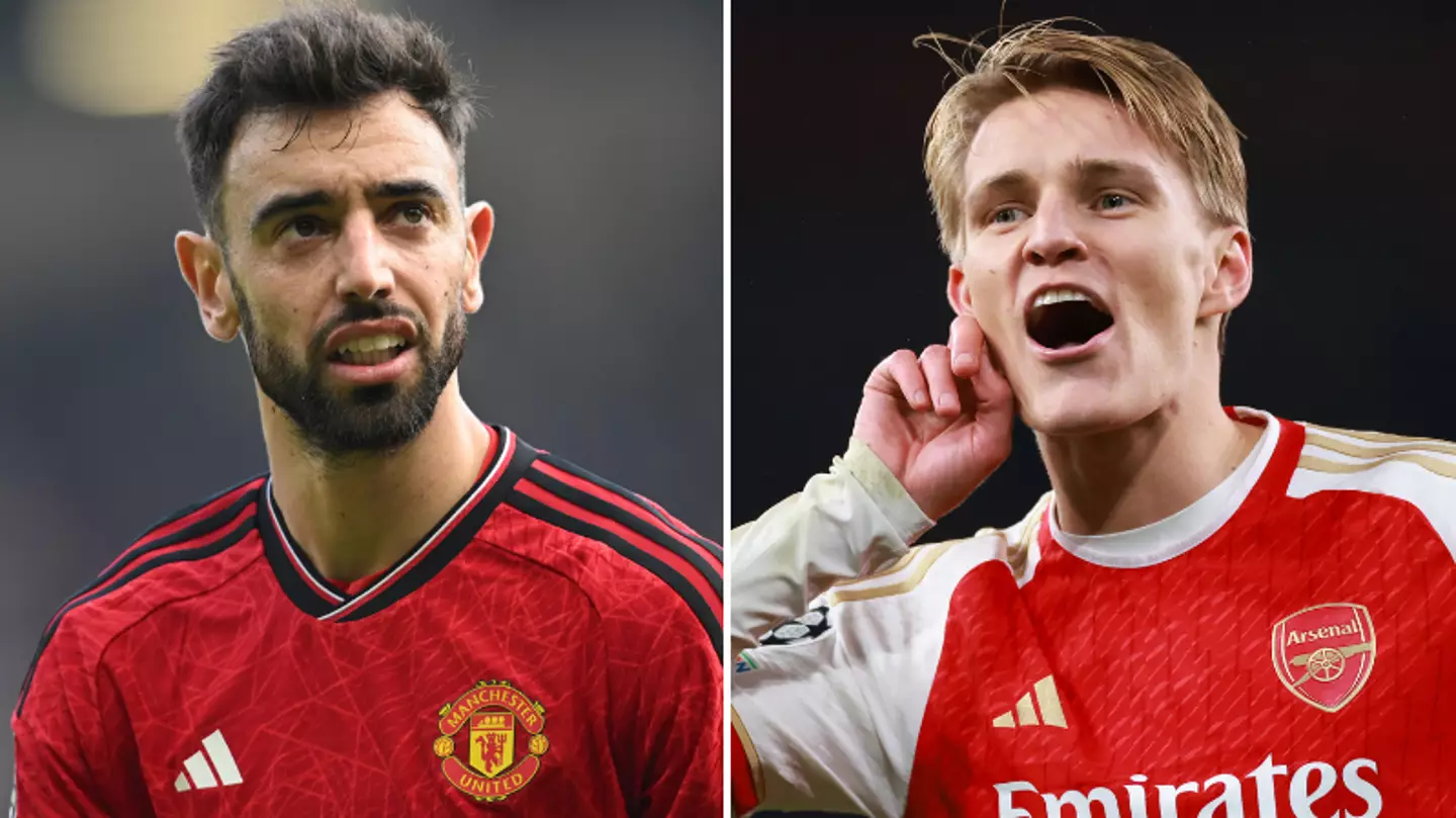 Unbelievable Martin Odegaard and Bruno Fernandes stat has stunned Arsenal and Man Utd fans