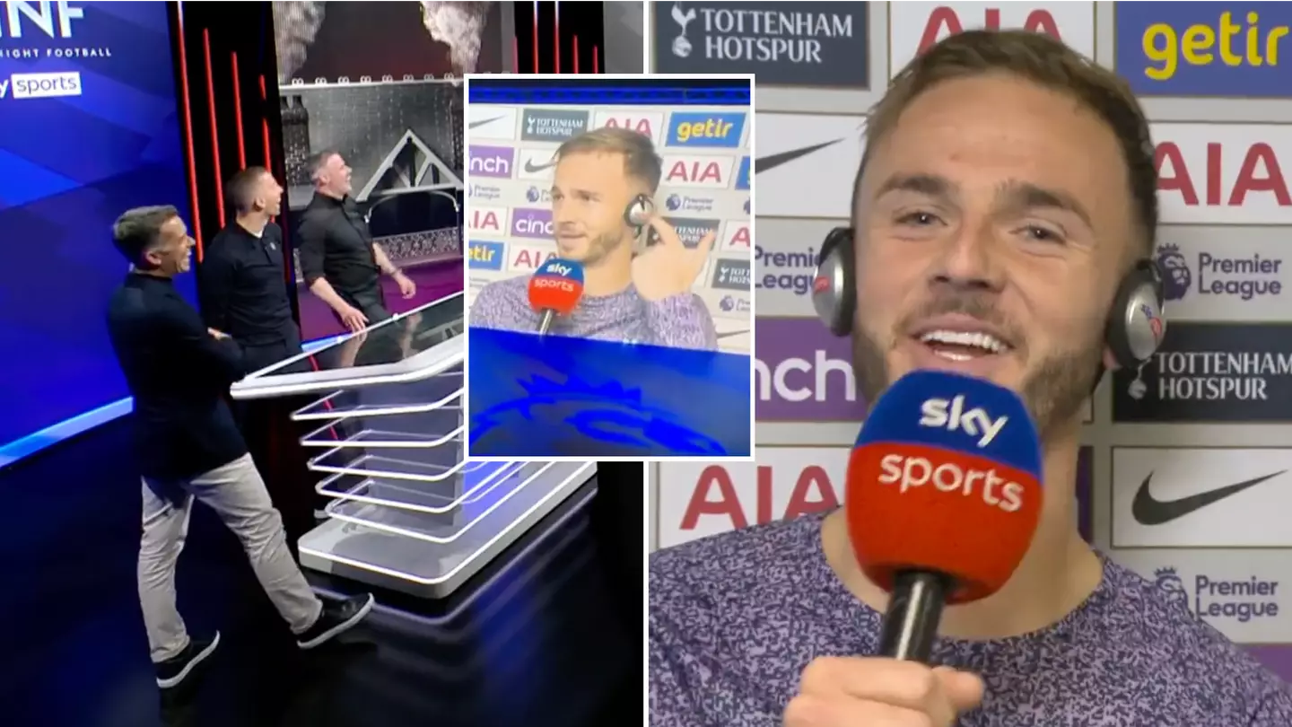 James Maddison was asked about a Spurs vs Liverpool replay by Jamie Carragher as Marco Silva 'interrupted' post-match interview