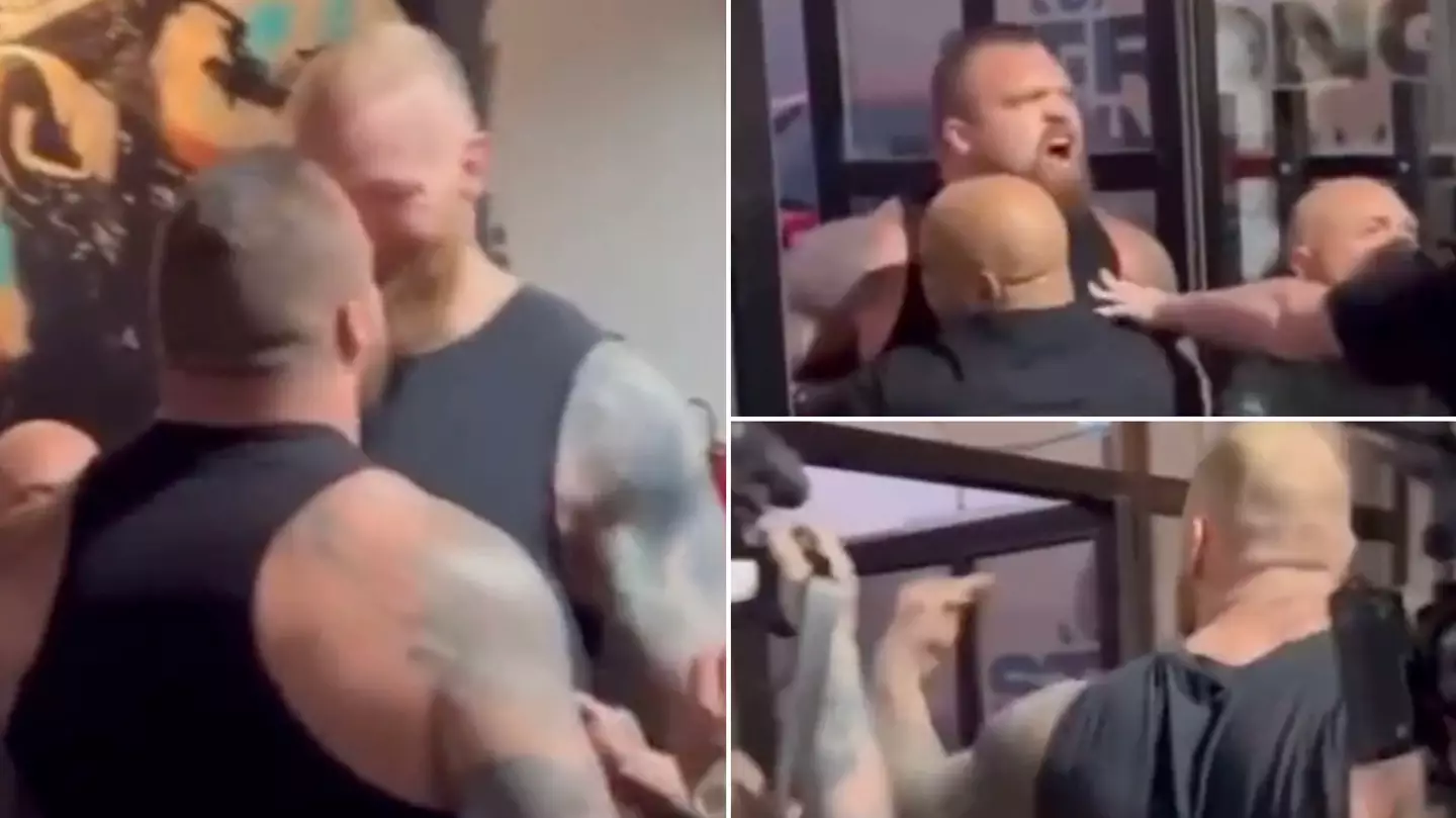 Eddie Hall Threatens To Bite Thor Bjornsson's Nose Off In Heated Exchange Ahead Of Their Boxing Match