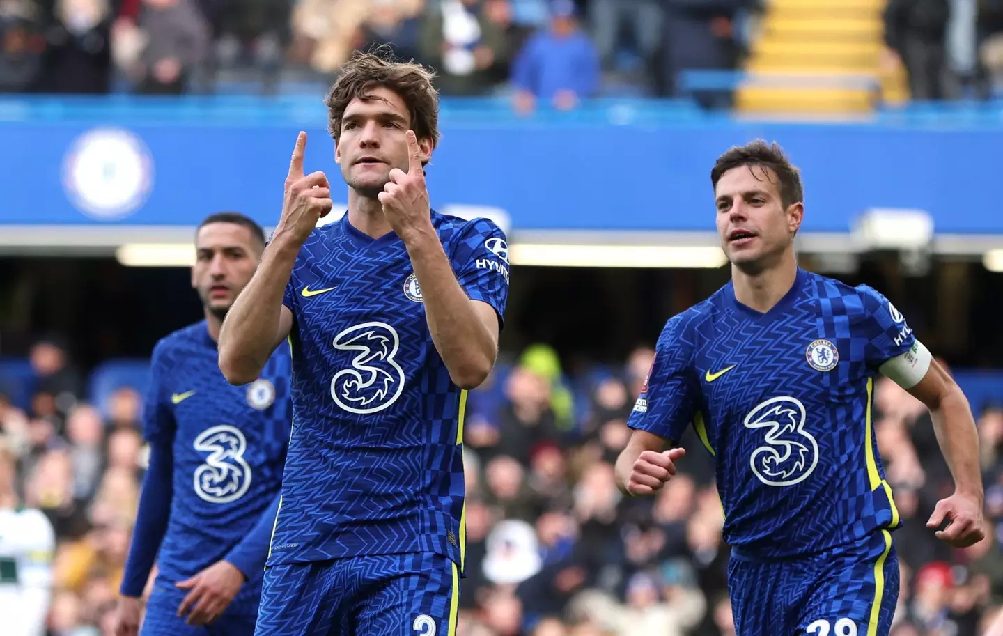 Chelsea duo Marcos Alonso and Cesar Azpilicueta. (Alamy)