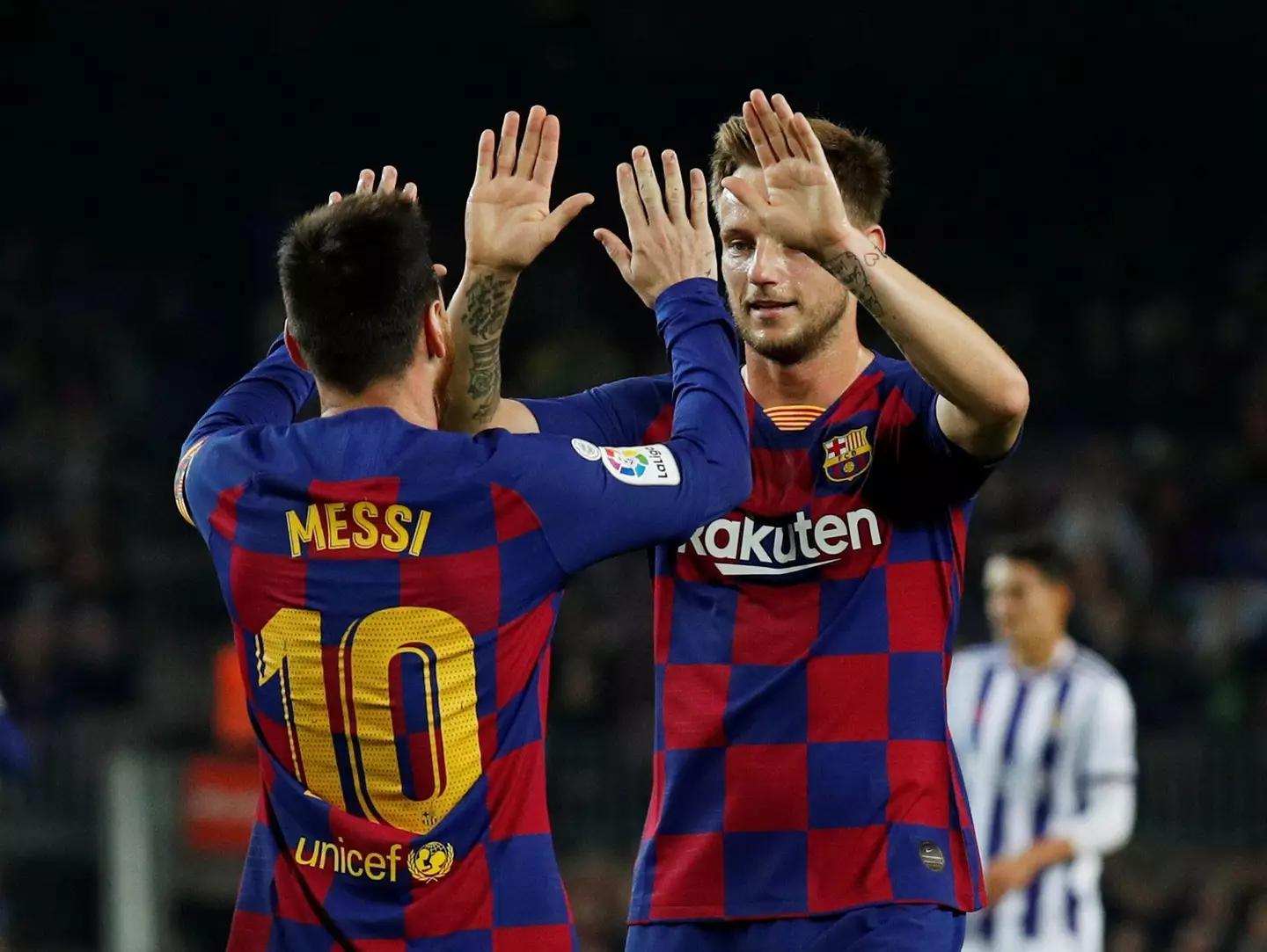 Rakitic presumably knew not to make too much noise around Messi. Image: Alamy