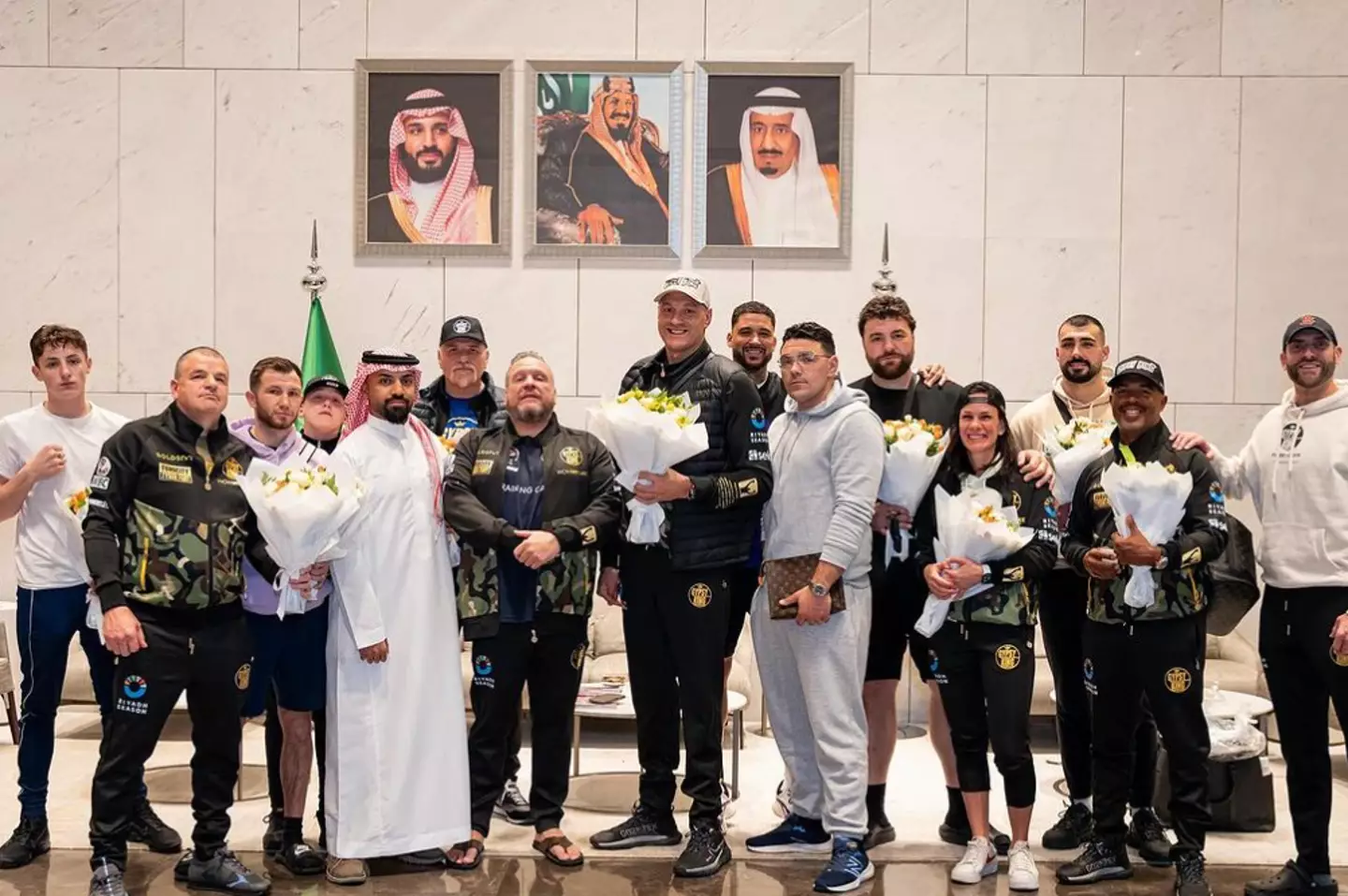 Tyson Fury's team arrive in Saudi Arabia. Image: Tyson Fury