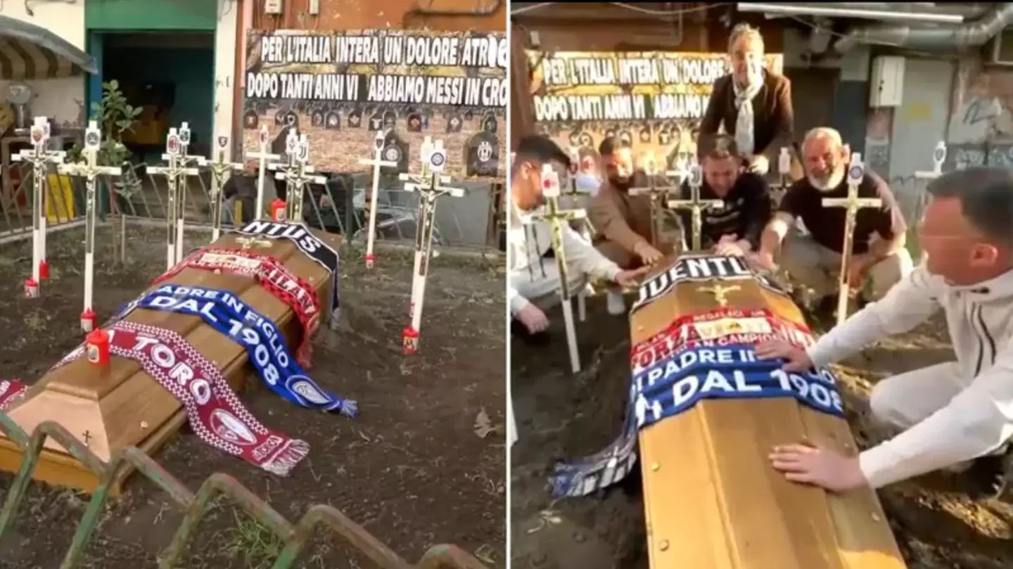 Napoli fans organise bizarre 'funeral' in preparation of winning Serie A title
