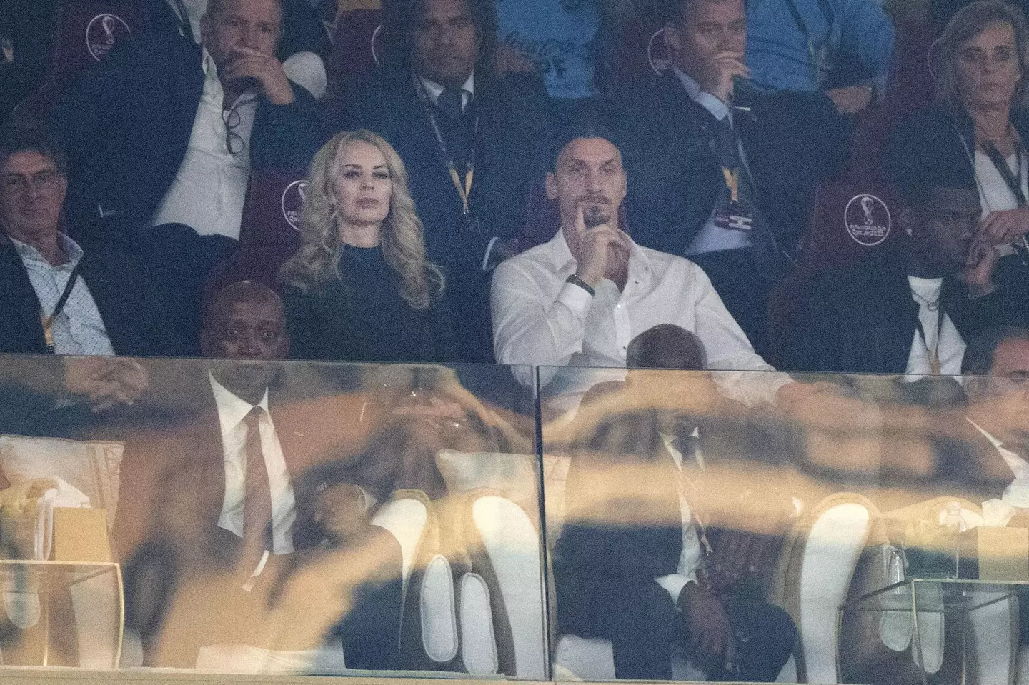 Zlatan Ibrahimovic watched on in the stands.