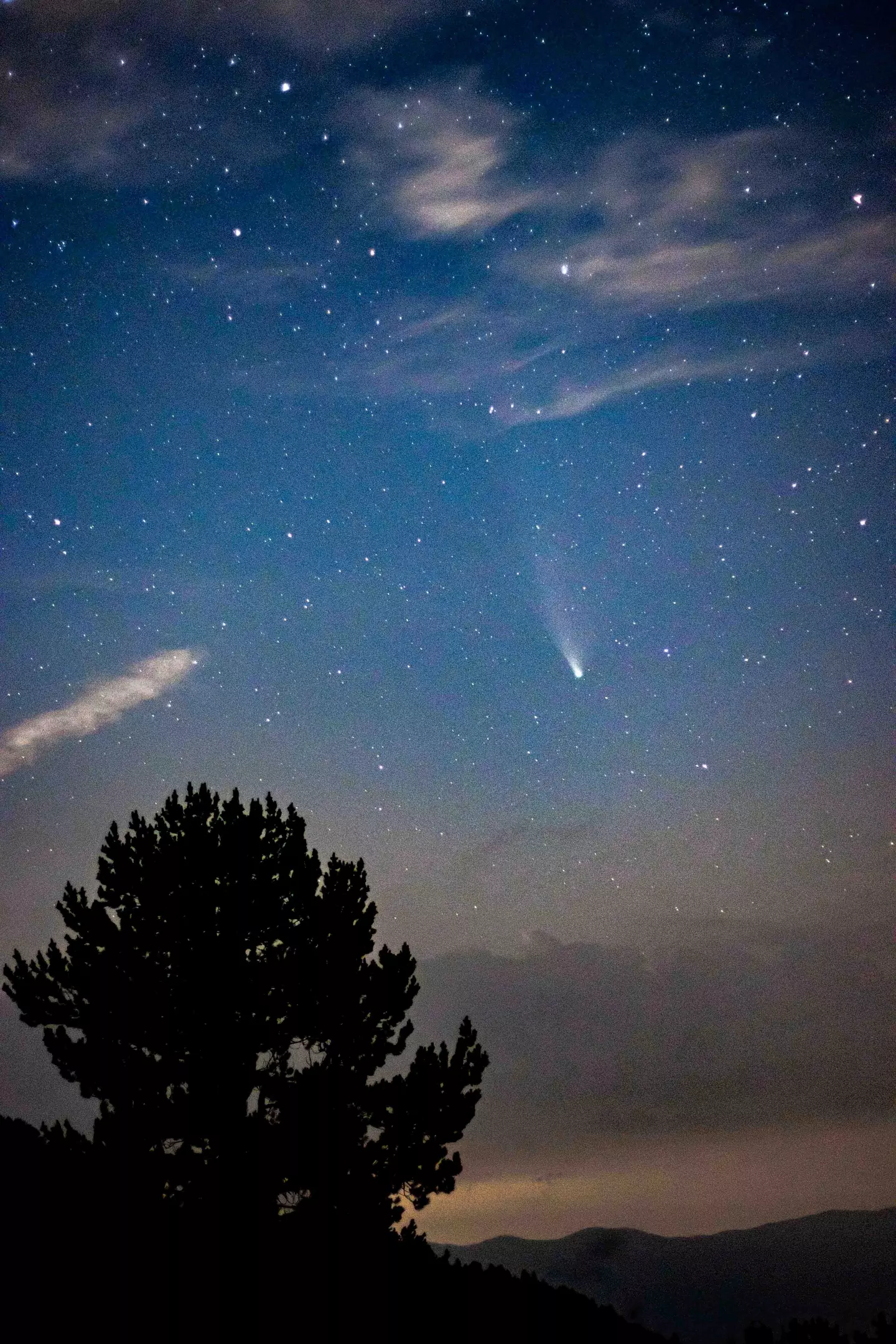 A comet in the sky.