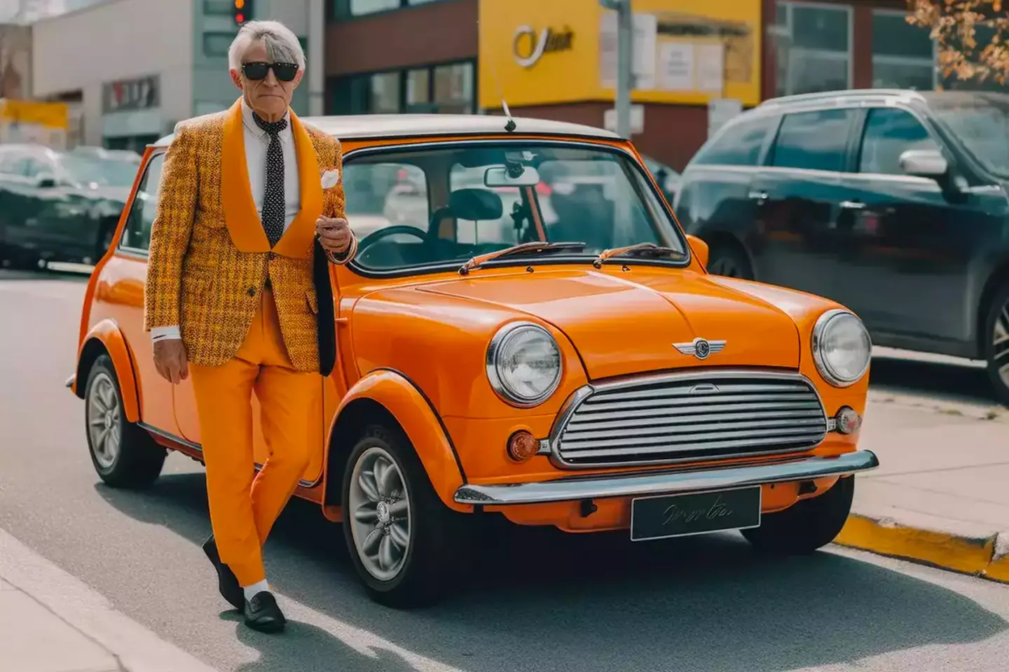Thanks to AI the 'average' Mini driver  'average' Mini driver is drenched in a shade of orange (