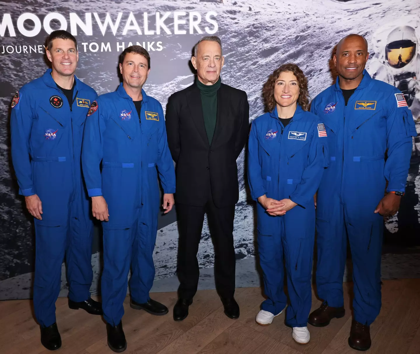 Tom Hanks joined the astronauts in London.