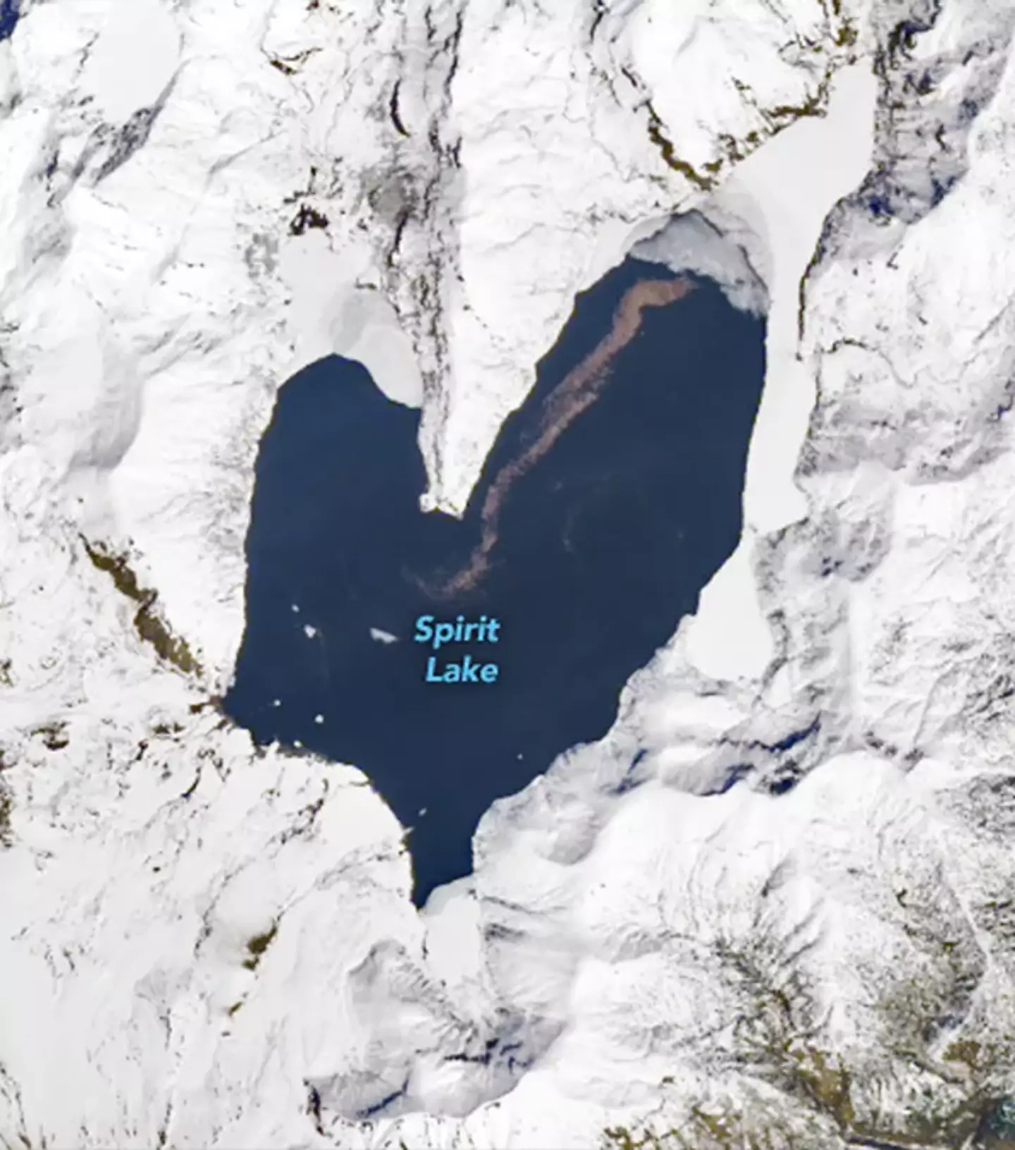 Heart-shaped lake in Washington has a dark history behind its formation / NASA Earth Observatory