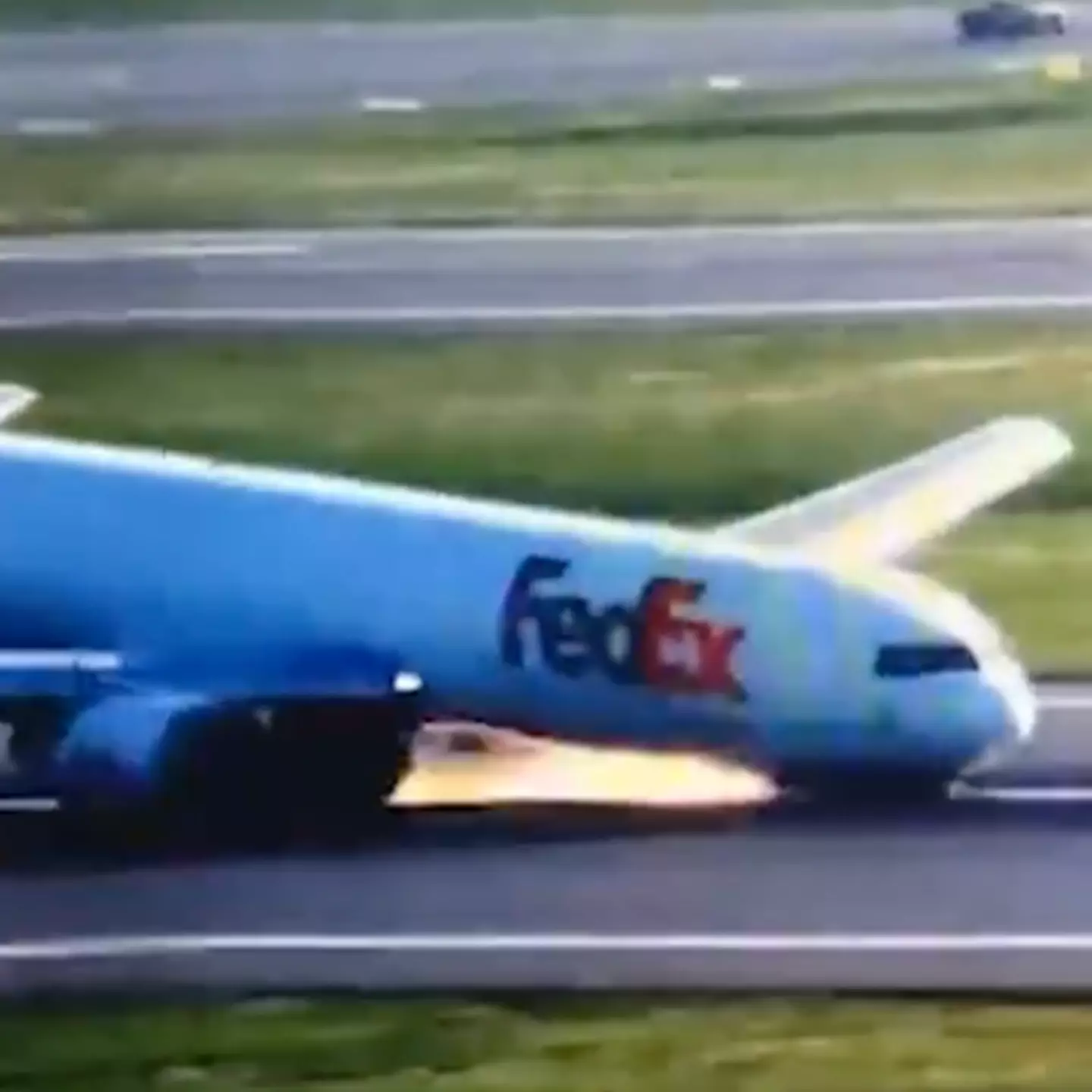 Terrifying moment Boeing 767 plane is forced to make emergency landing and nosedives onto runway