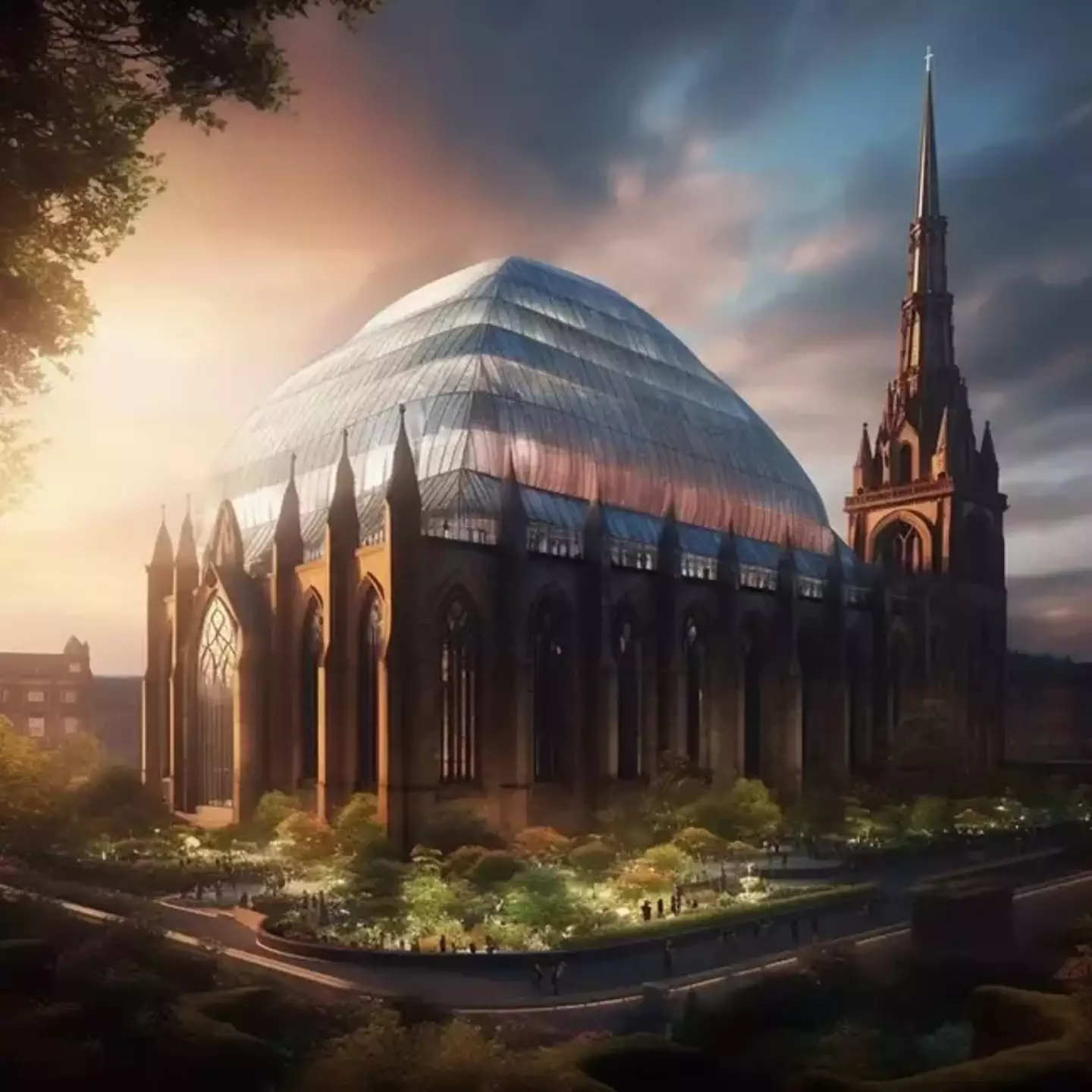AI has given Glasgow Cathedral a futuristic update.