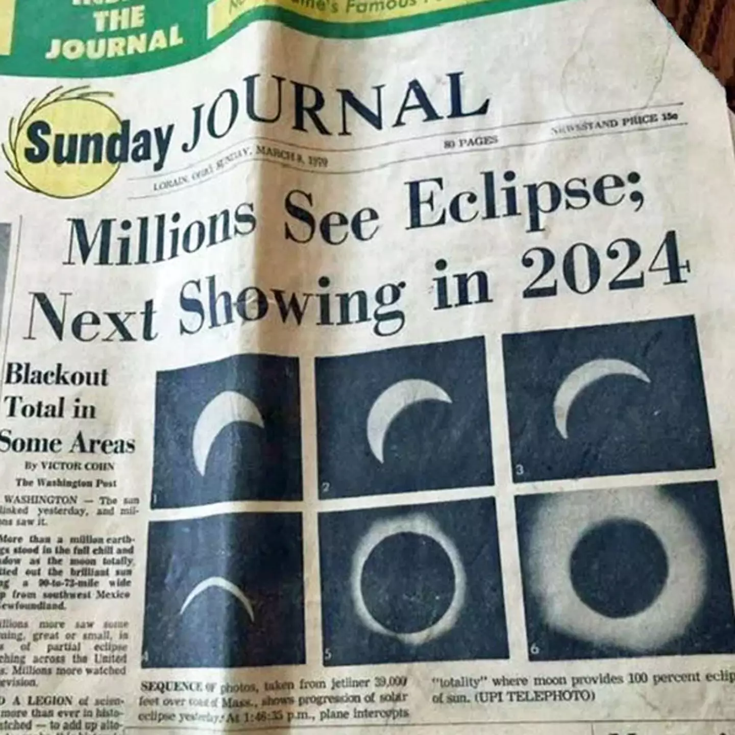 Man shares newspaper from 1970 forecasting 2024’s upcoming solar eclipse
