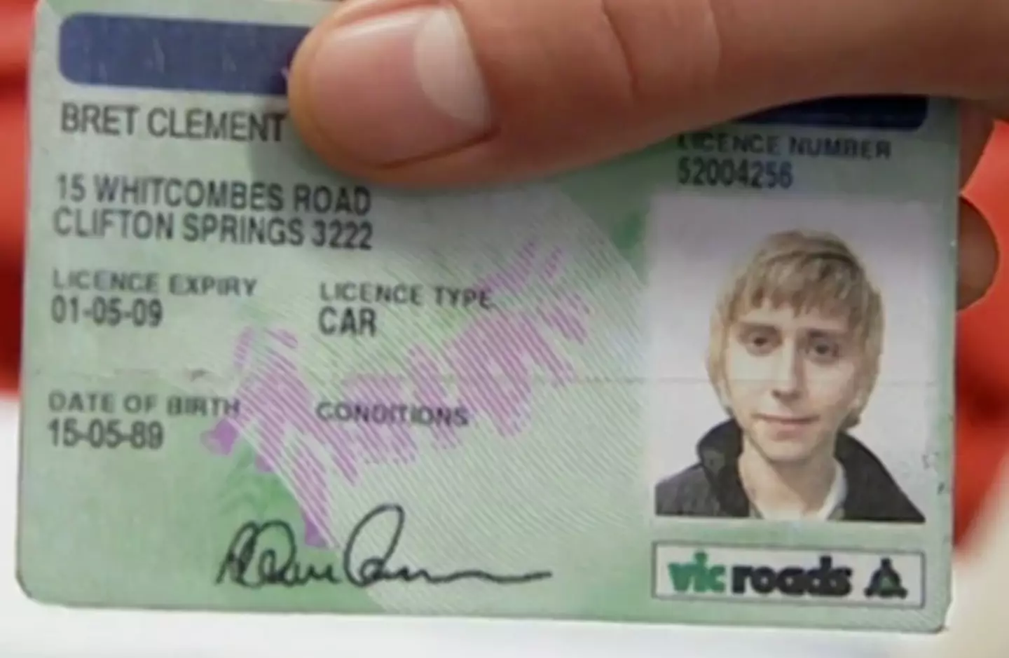 Jay Cartwright comically whipped out a fake Australian driver's license in the first episode of the sitcom (Channel 4)
