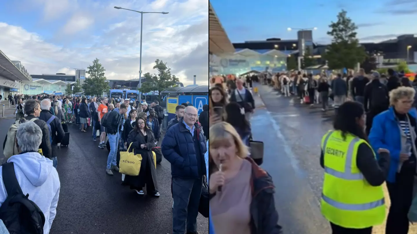 UK airport descends into chaos at 4am with huge queues after u-turn over new liquid rule