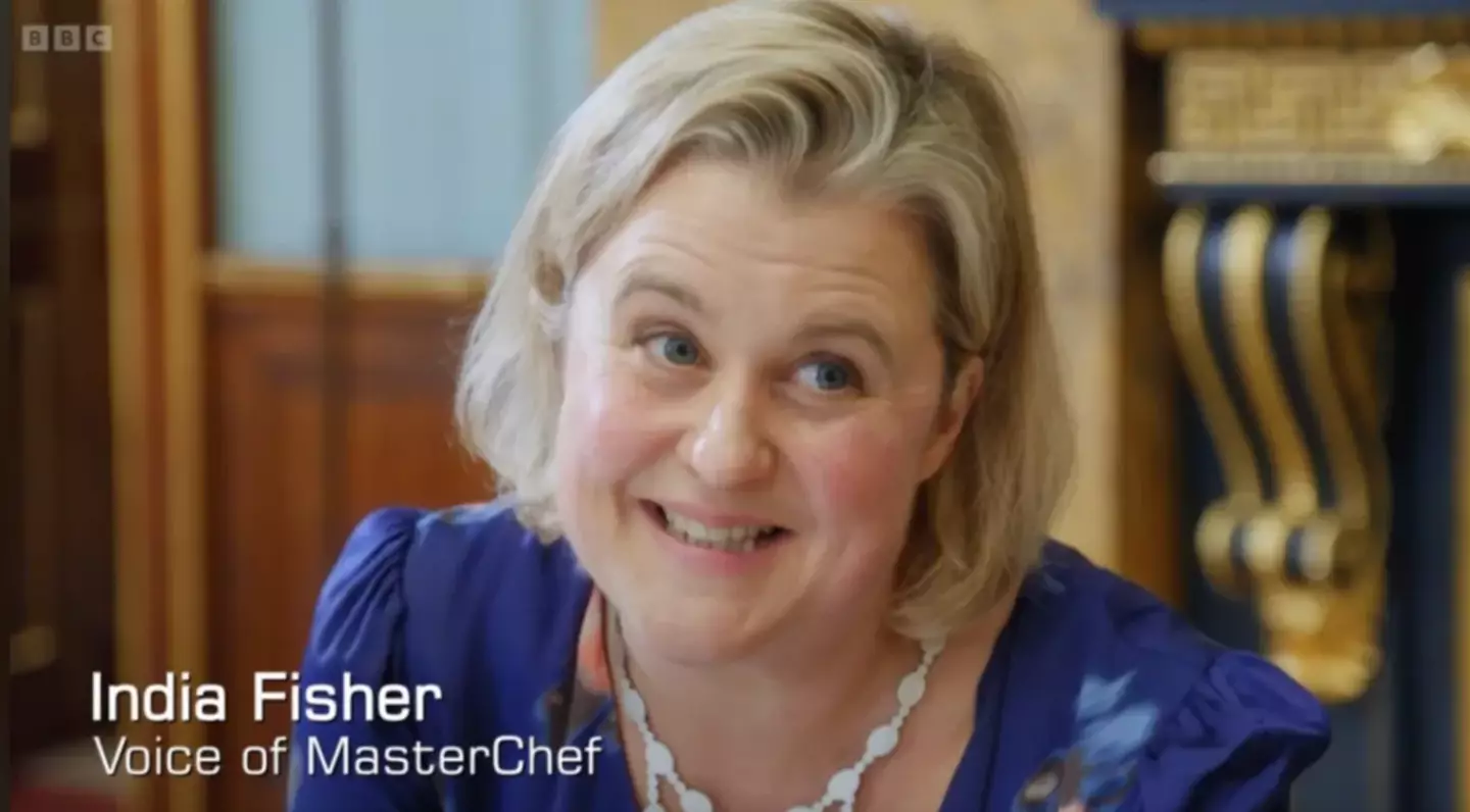 India Fisher made her first physical appearance on MasterChef after 20 years of narrating it. (BBC)