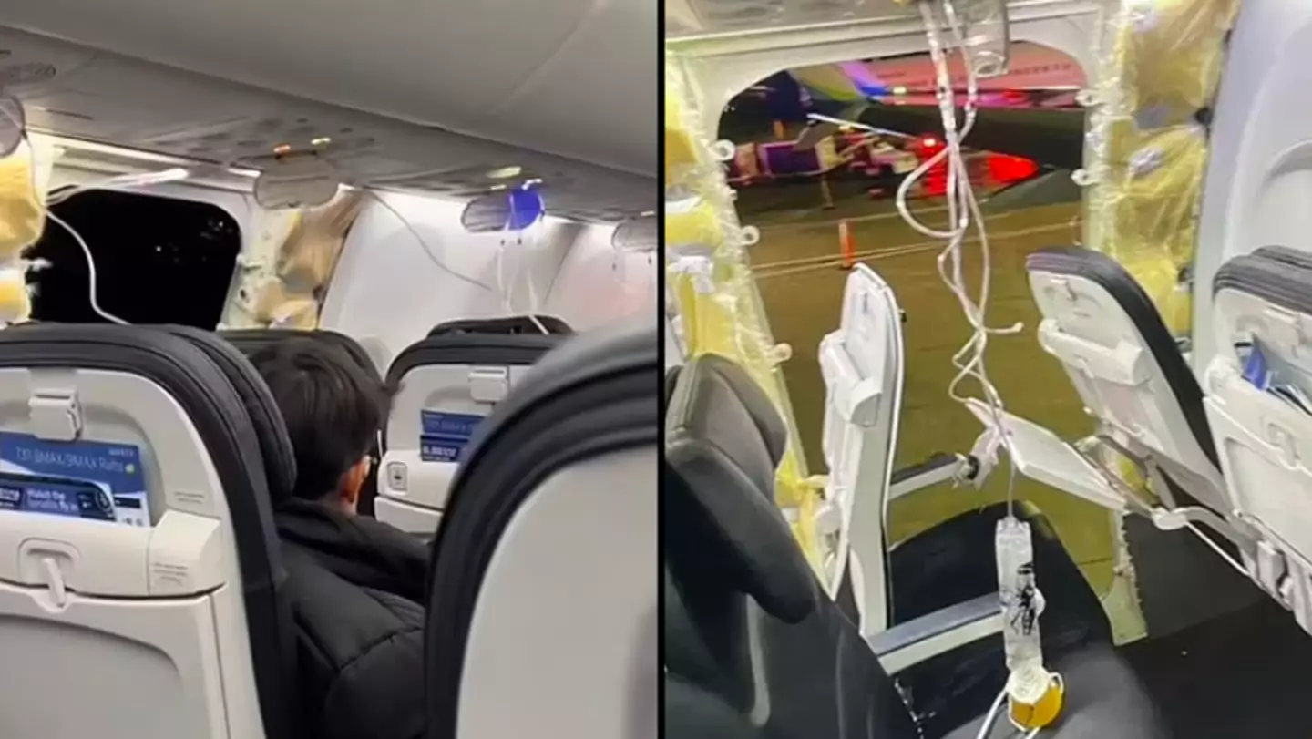 Shocking moment part of new plane ‘rips off’ mid-flight causing ...