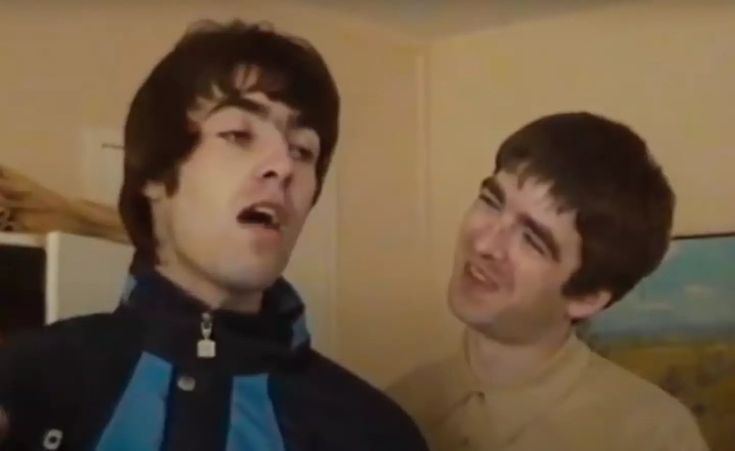 The clip from Supersonic features the Gallagher brothers in more harmonious times.